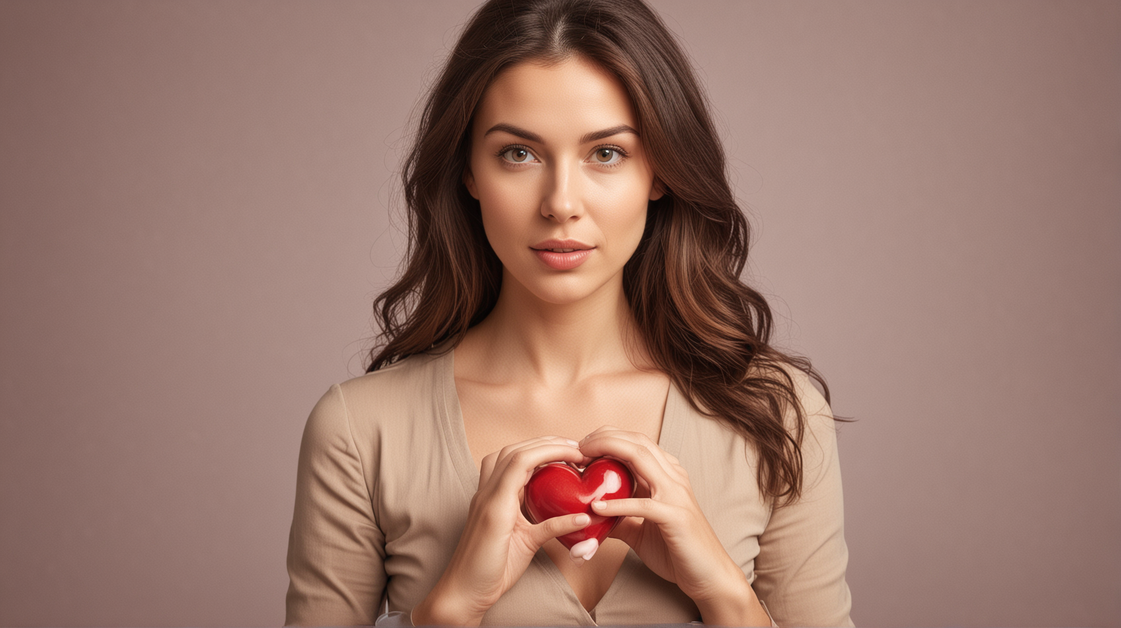 Woman Showing Heart Protection Symbolism