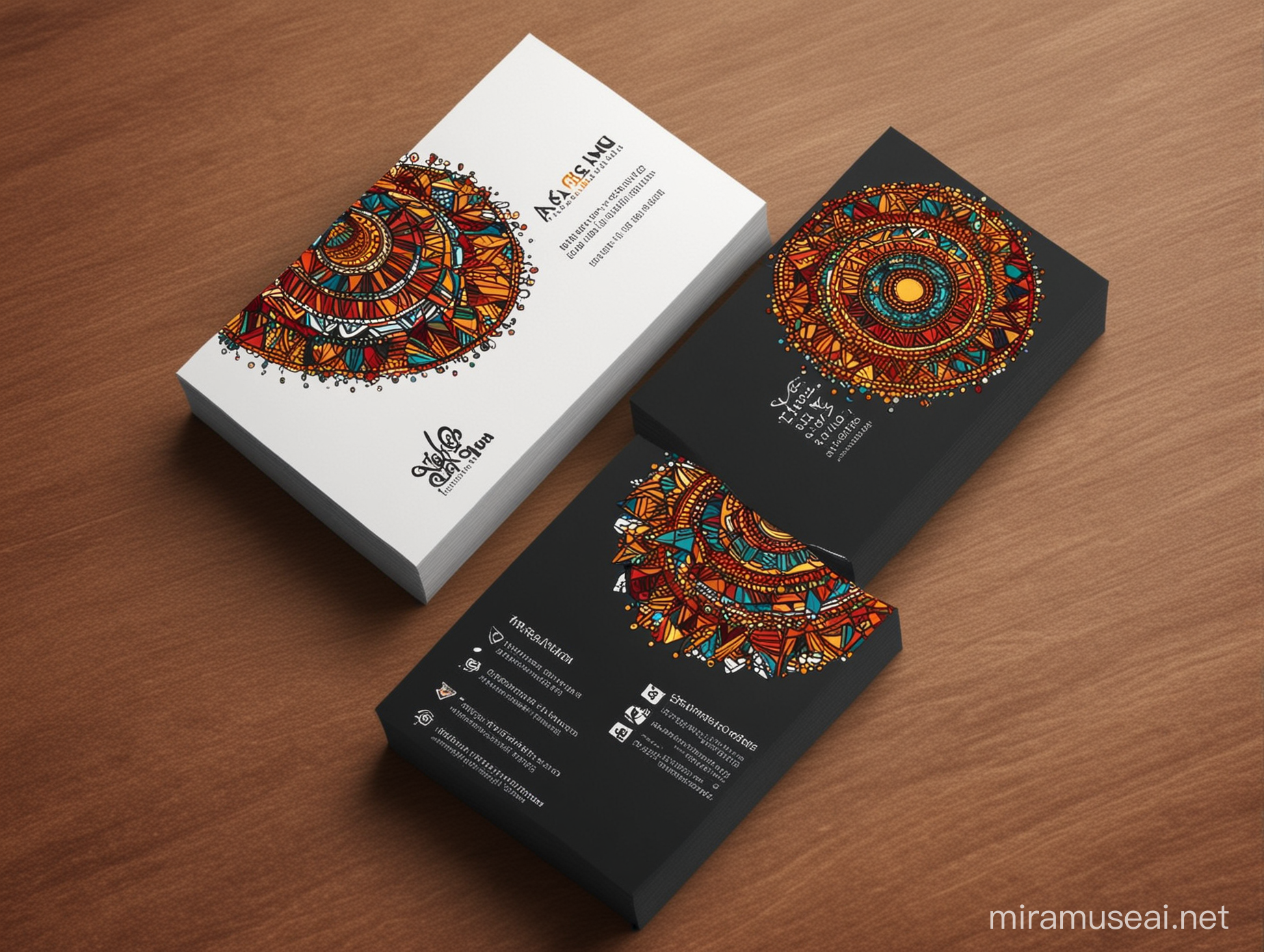 Elegant African Fashion and Jewelry Shop Business Cards
