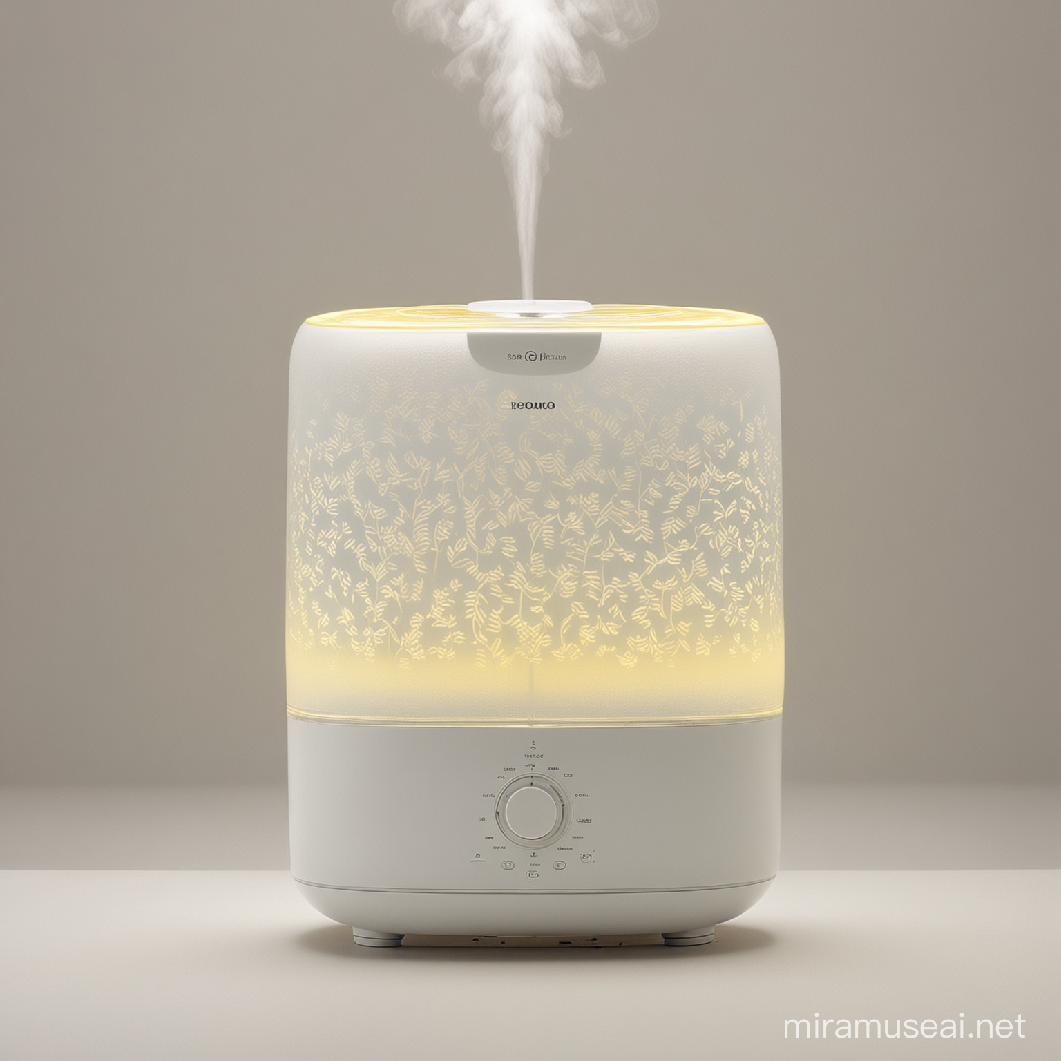 Transparent Middle with Soft Yellow Light Strip in Humidifier