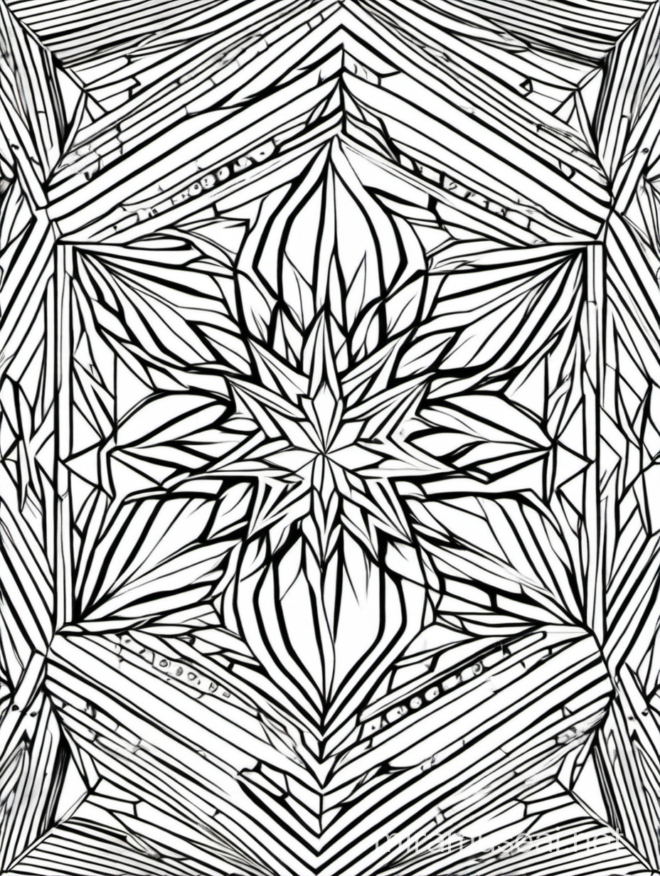 Pure White Geometric Mandala Pattern for Adult Coloring Book