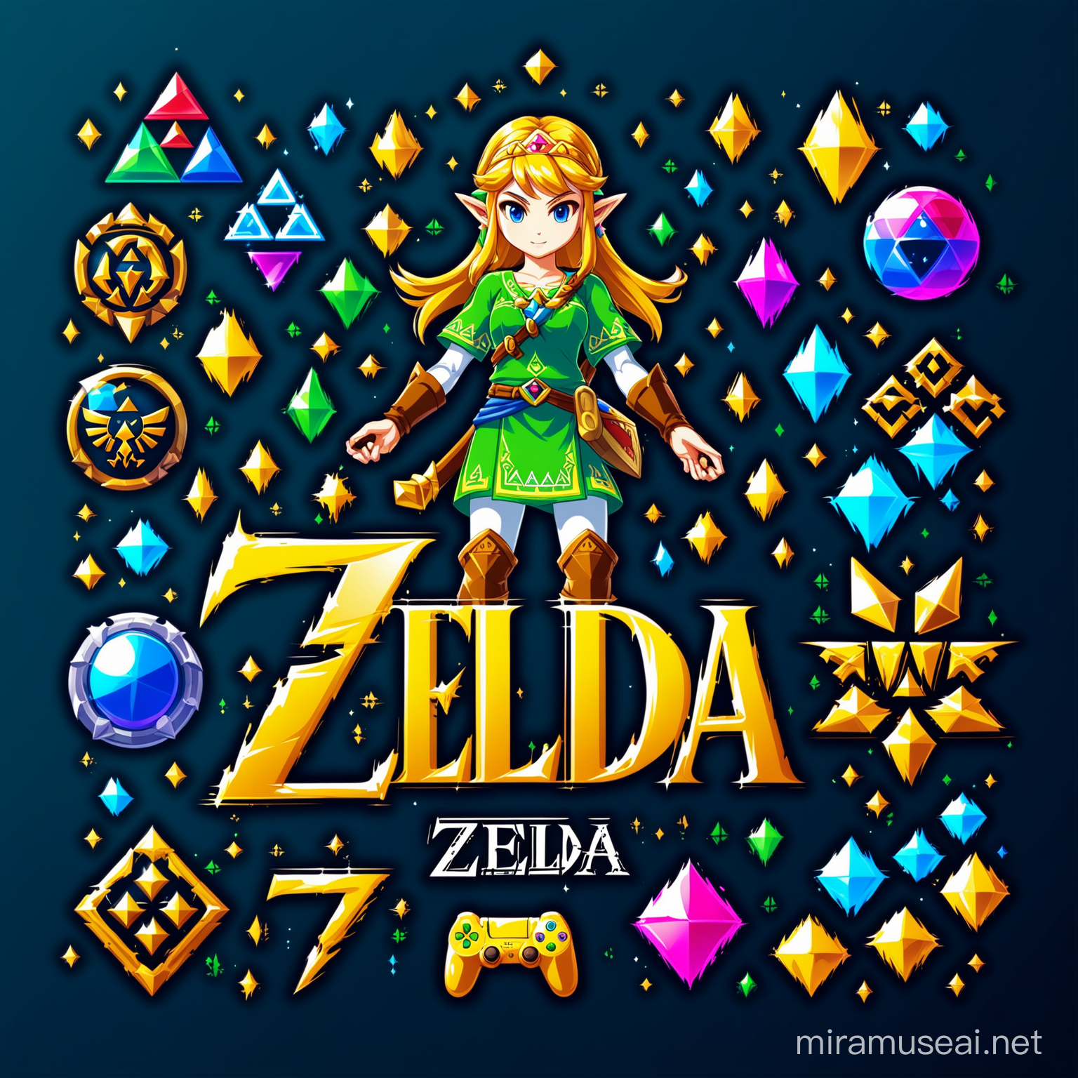 Zelda Logo with Sony PlayStation Gaming Effects