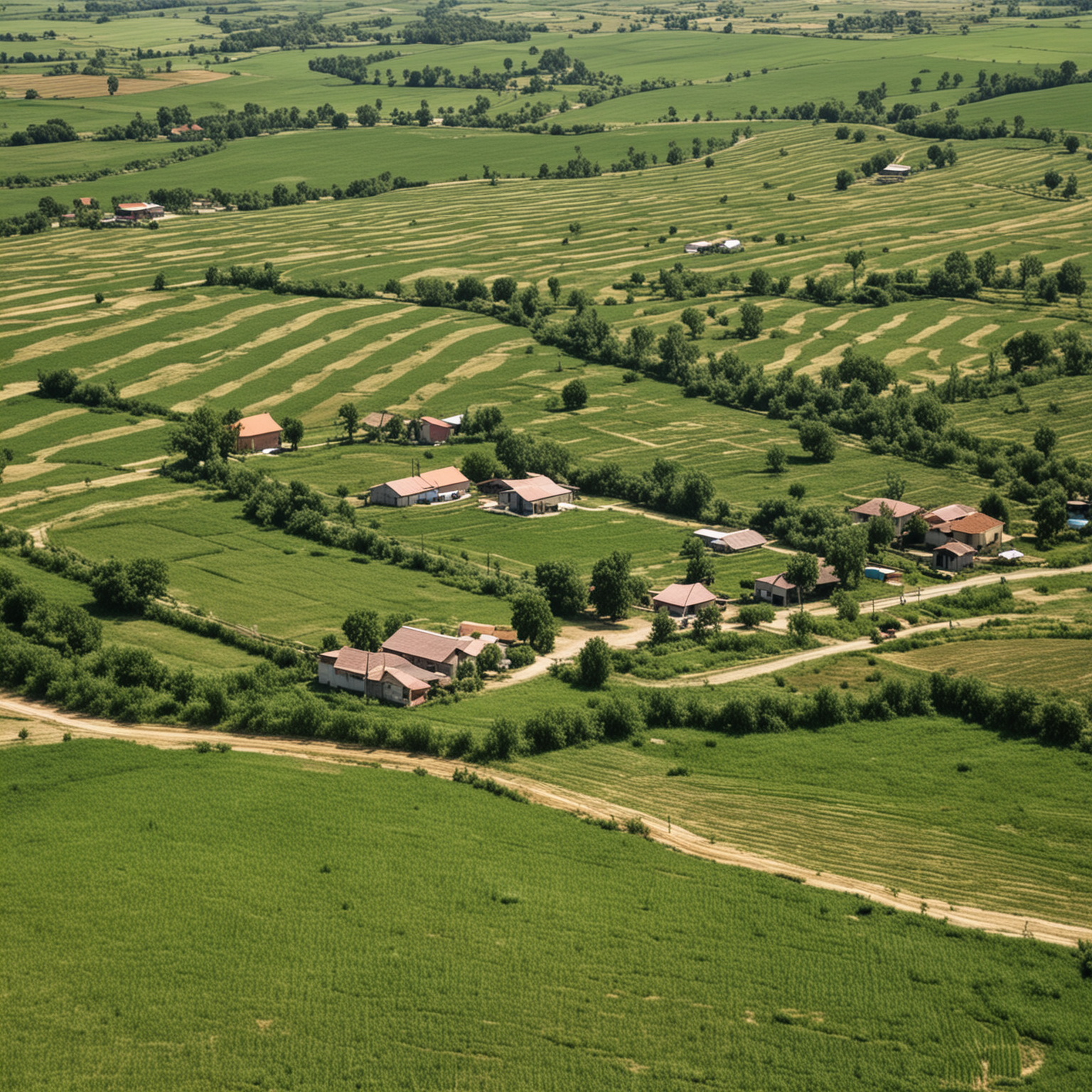 Tranquil Countryside Landscape with Rolling Hills