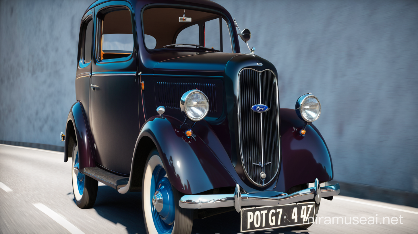 Fantastical 1947 Ford Anglia Detailed Matte Painting in Deep Color