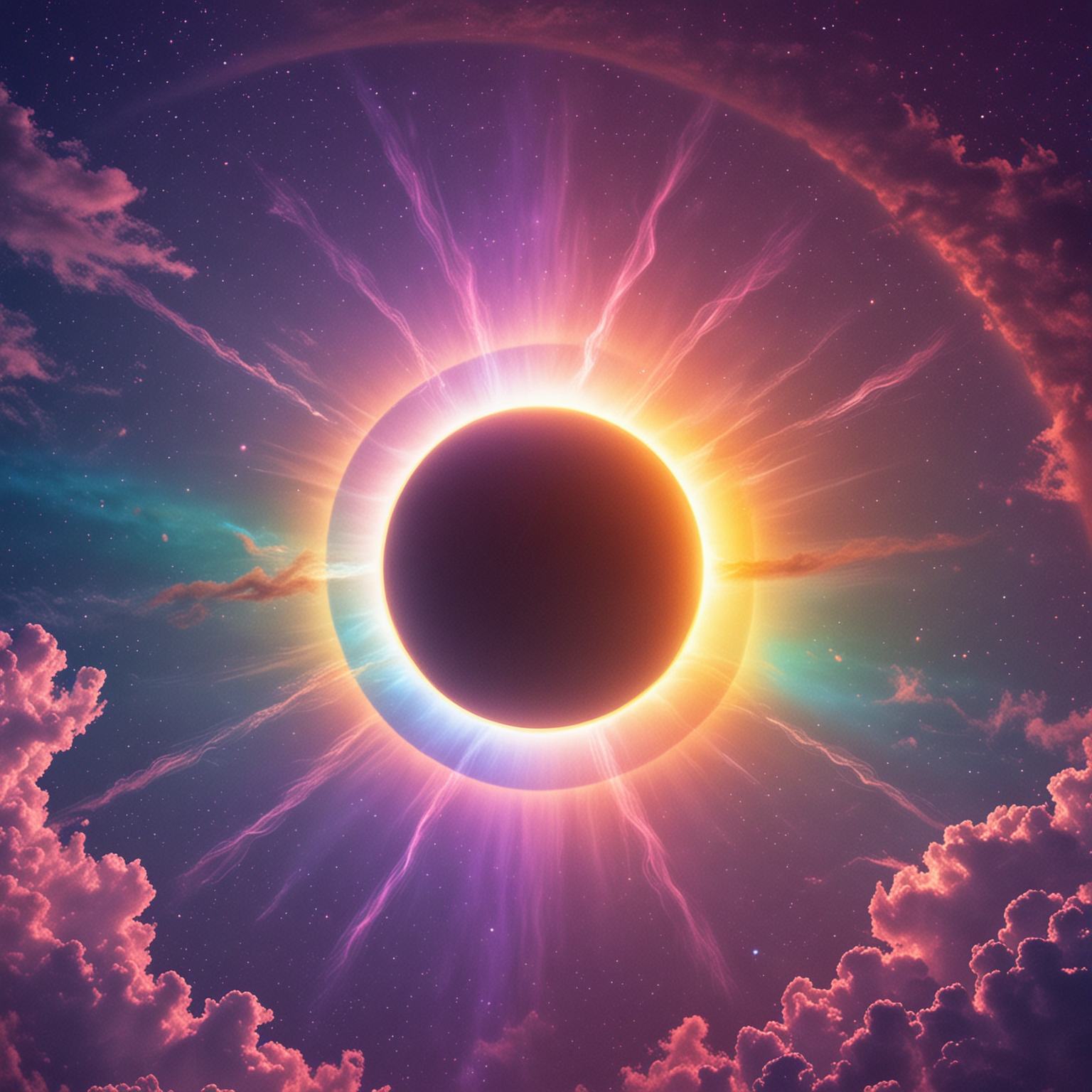 Pastel Rainbow Total Solar Eclipse Divine Light Codes Portal