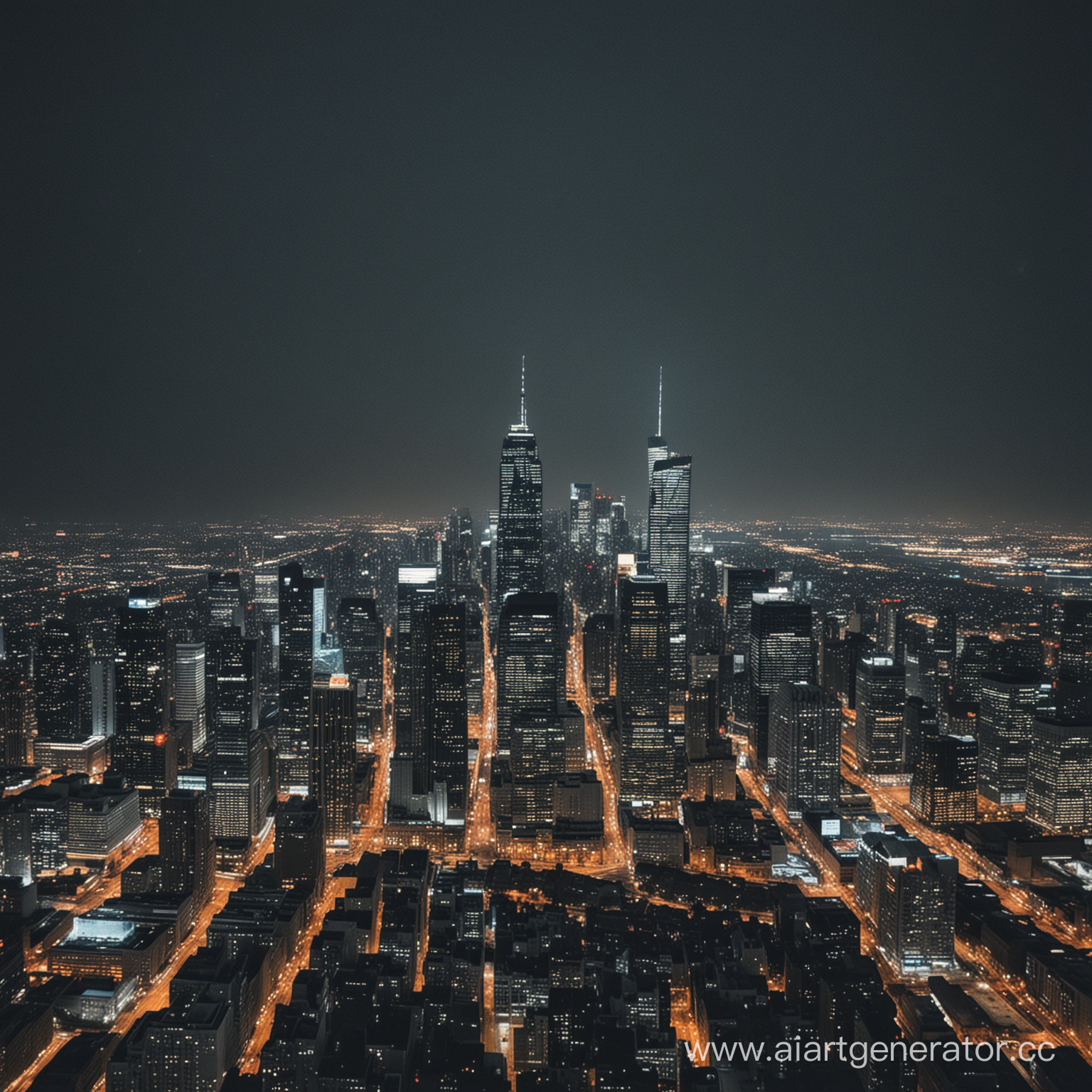 photo of the city at night with lights, but not too bright and not too gray the city is modern.