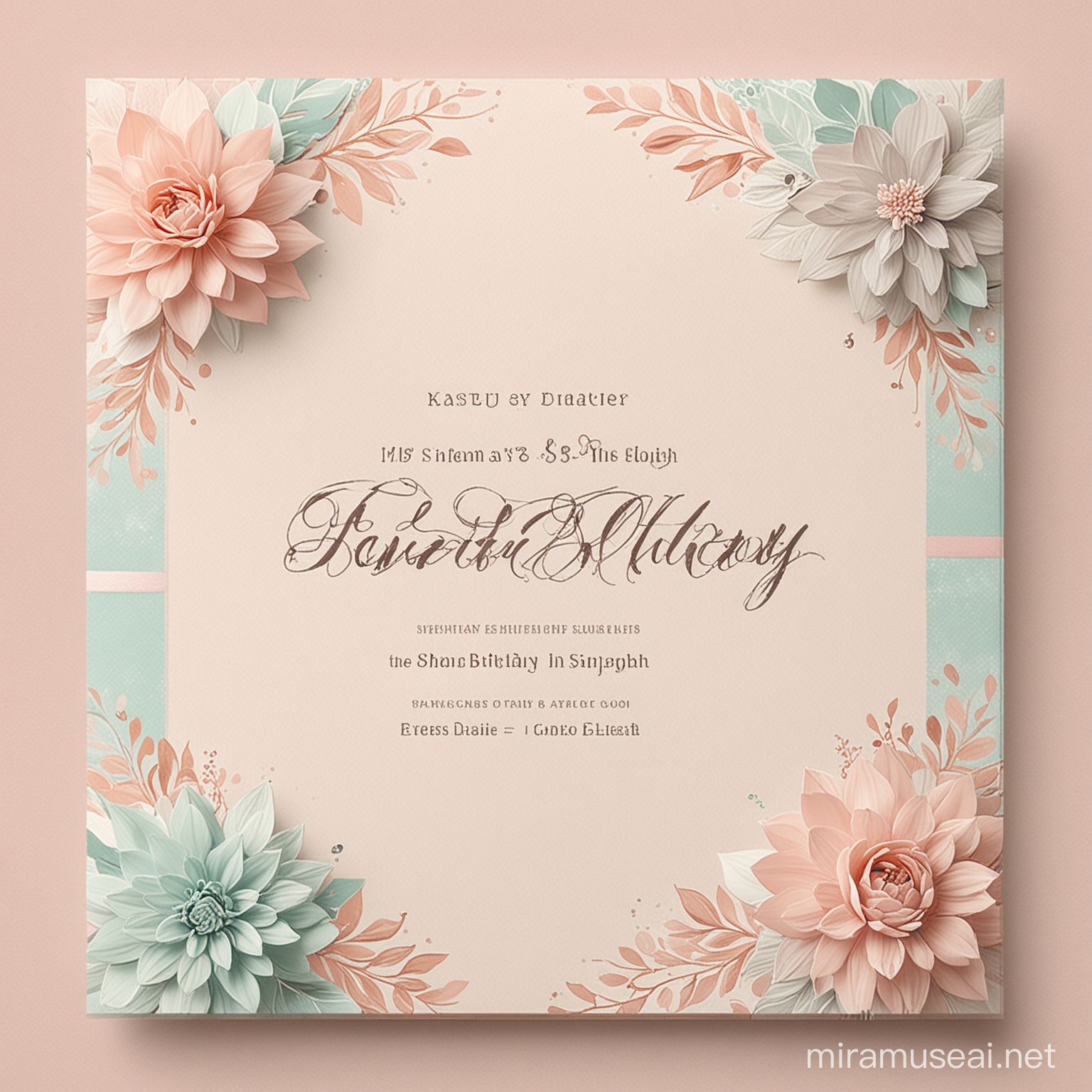 Elegant Minimalist Background for Birthday Invitation Card