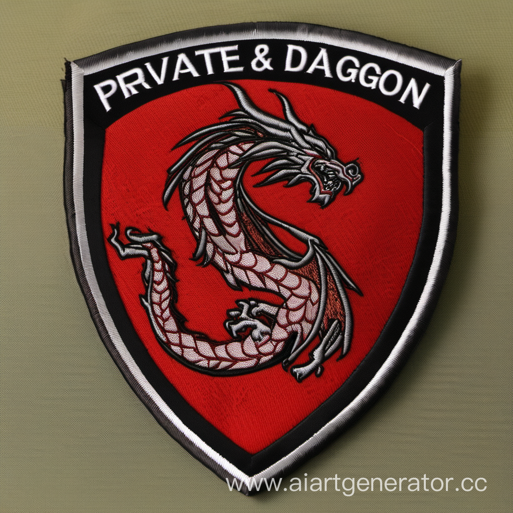 Эмблема Частной Военной Компании "Красный Дракон", нашивка, шитье