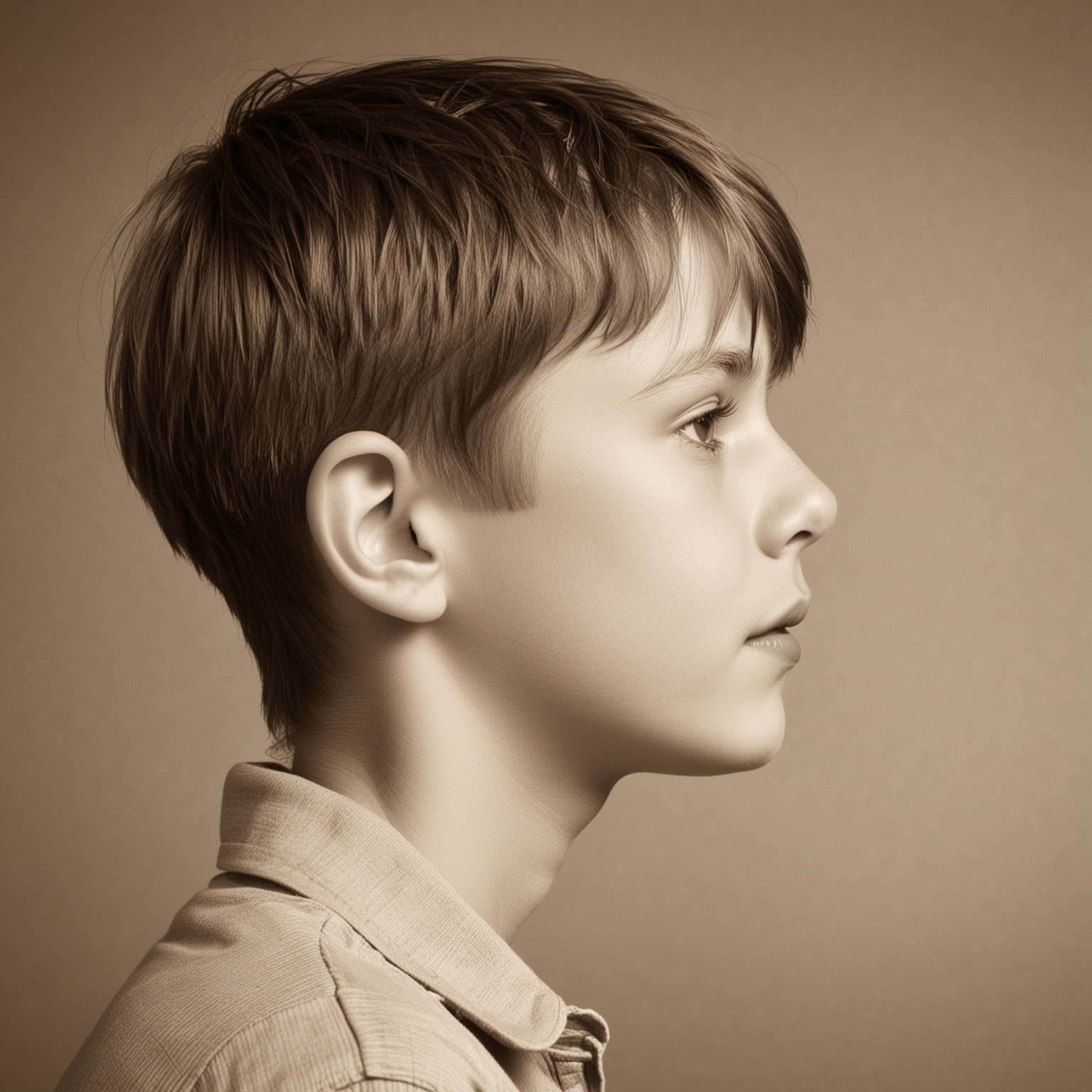 Sepia Portrait of a Young Boy