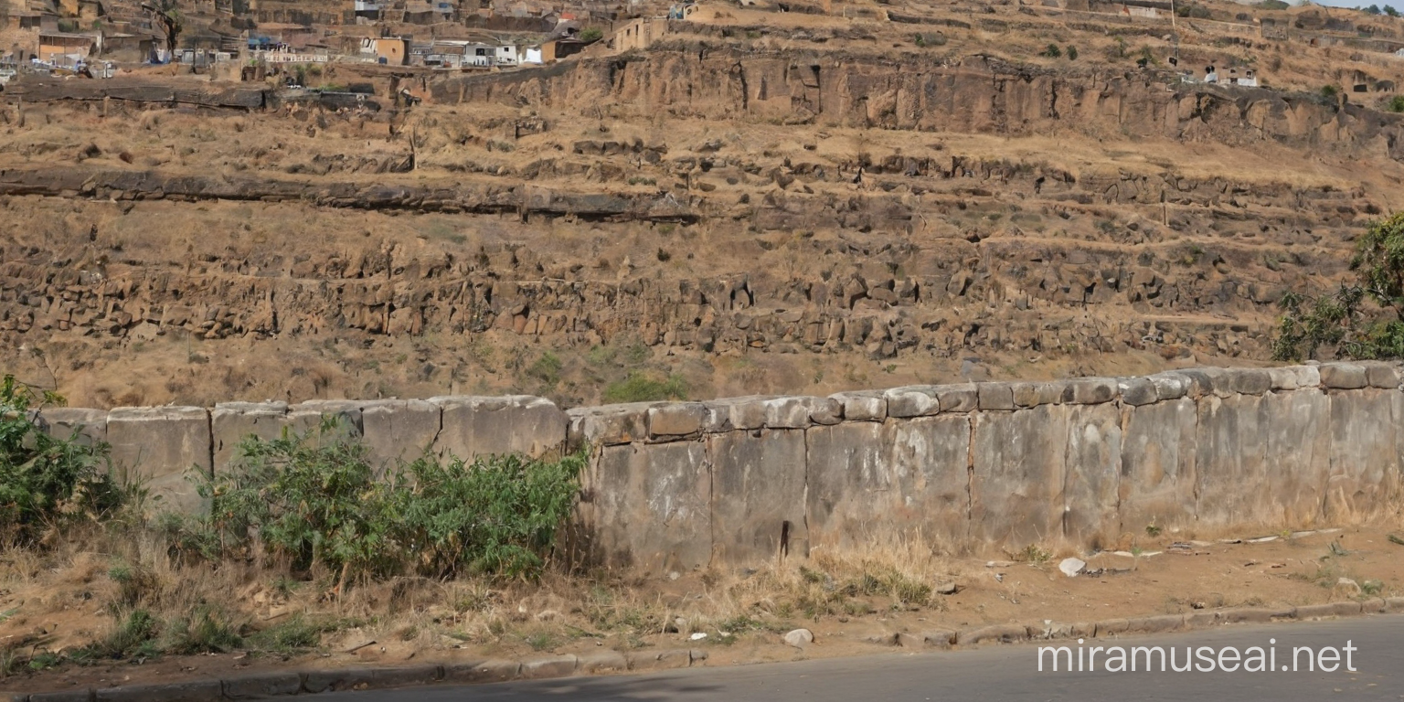 Empty Antananarivo Parking Lot with Wall Background