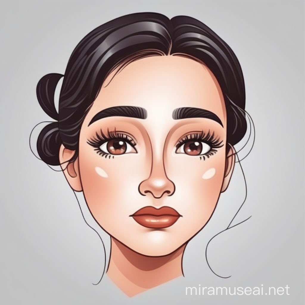 illustration cartoon woman face  