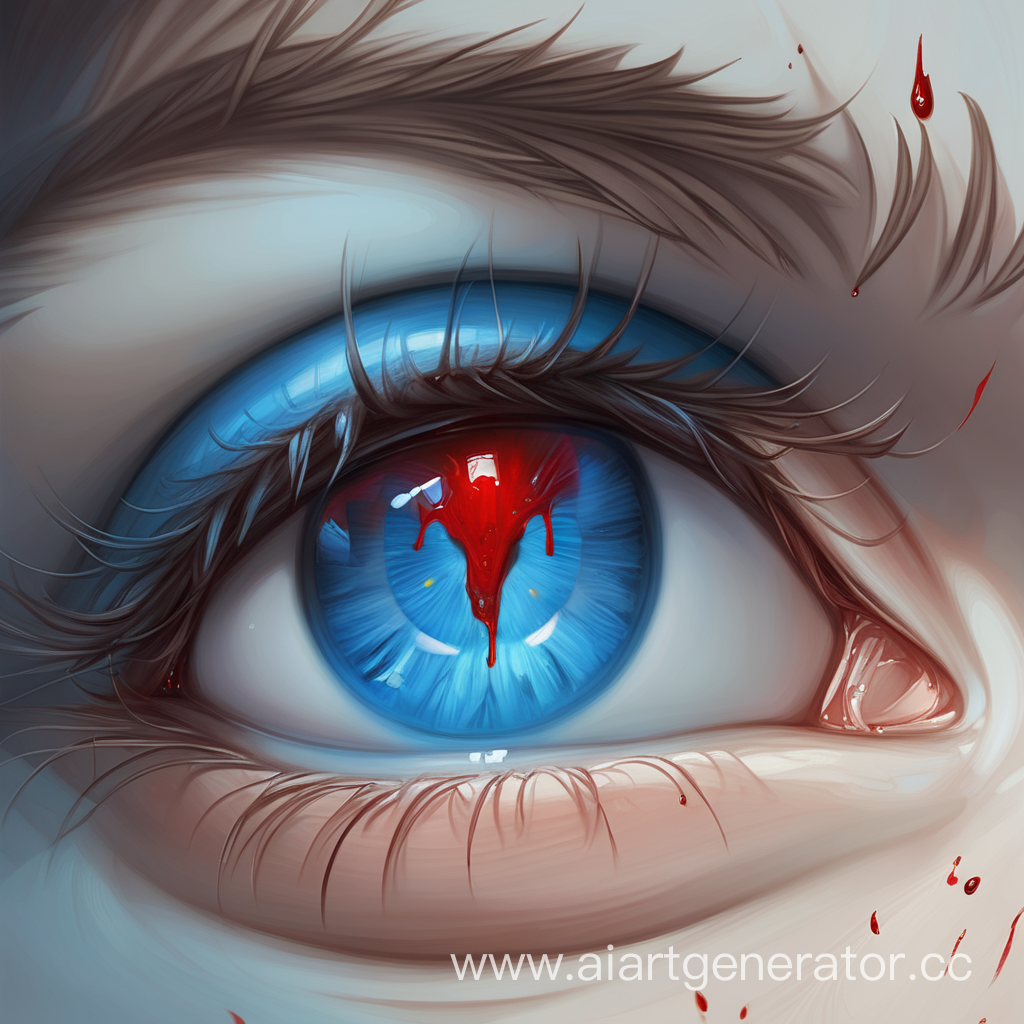 Глаза, один голубой как небо, другой красный как кровь