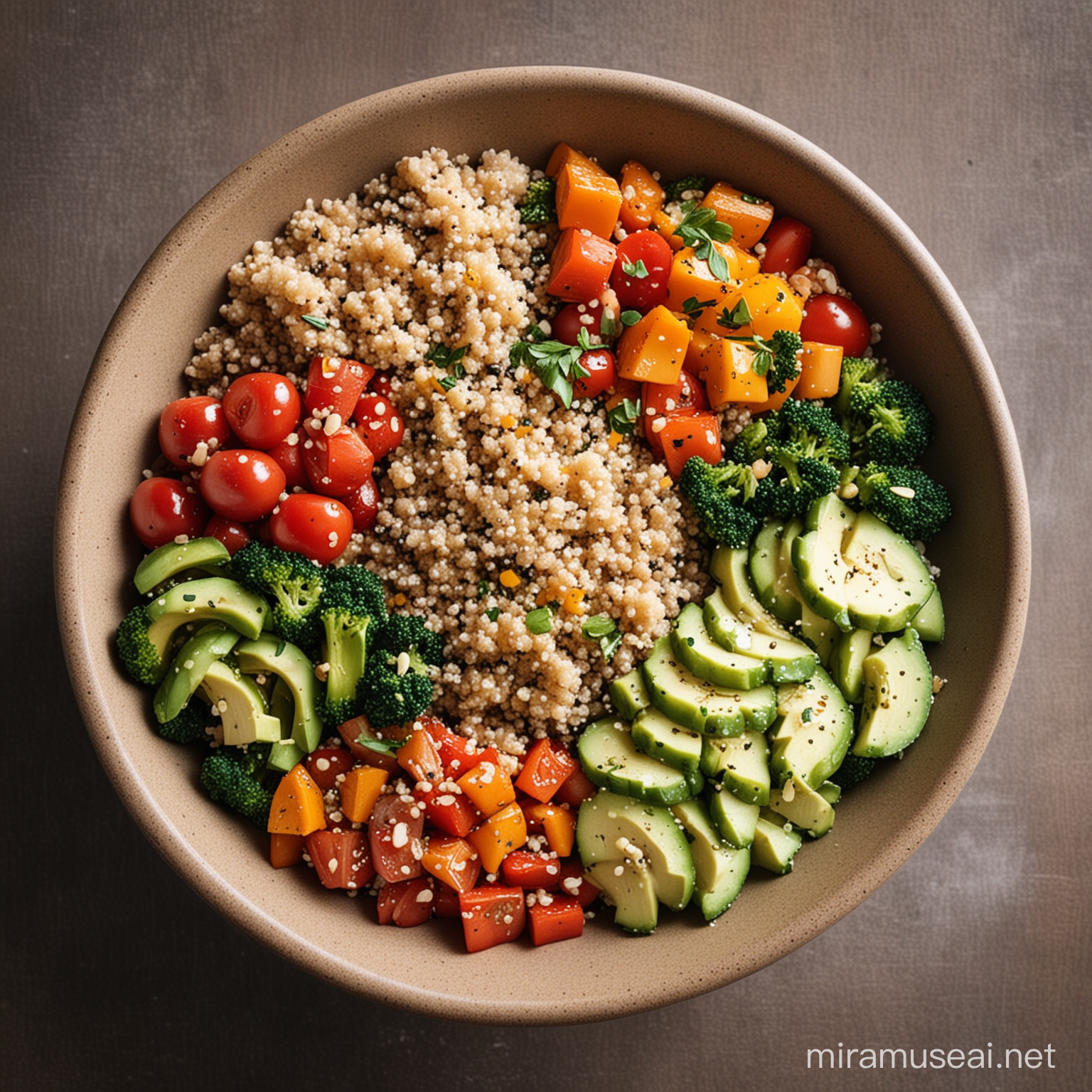 Colorful Quinoa and Veggie Bowl with Fresh Ingredients