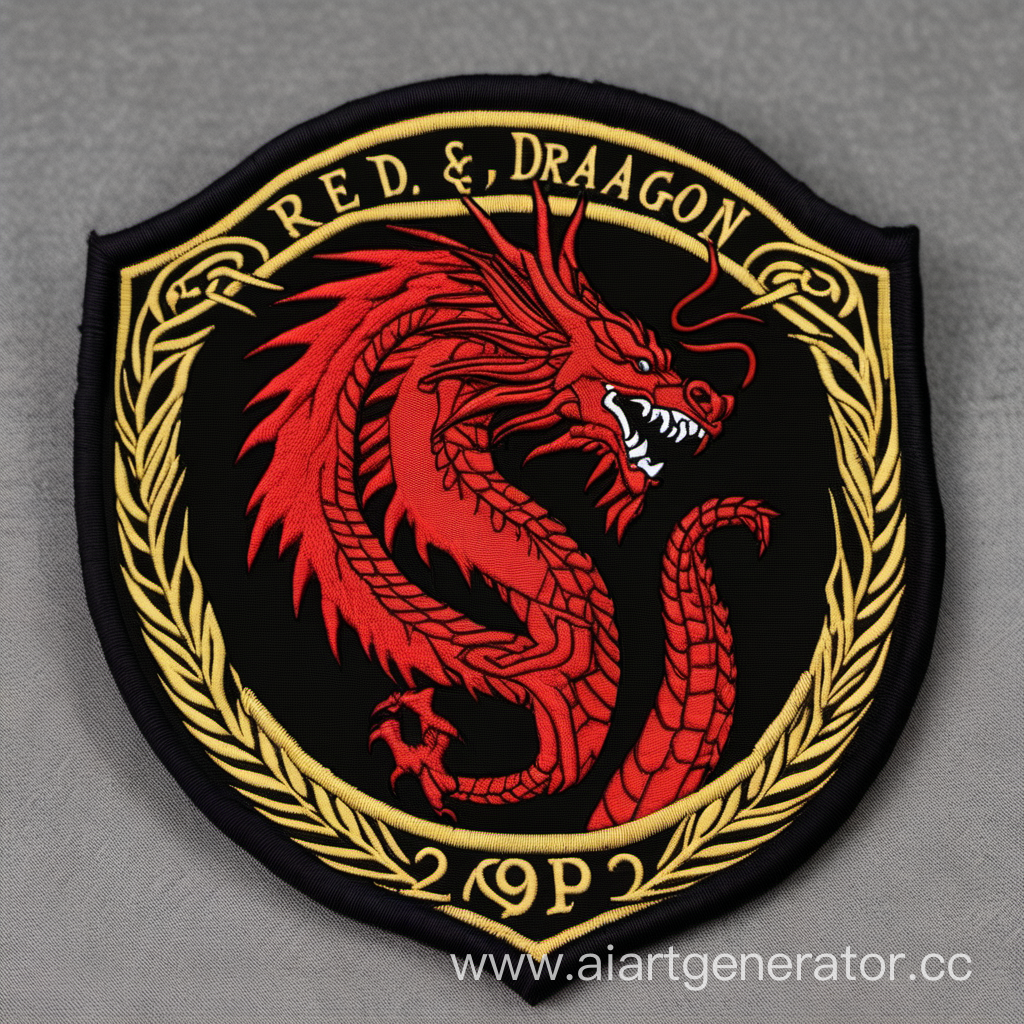Эмблема Частной Военной Компании Красный дракон, нашивка, 2д