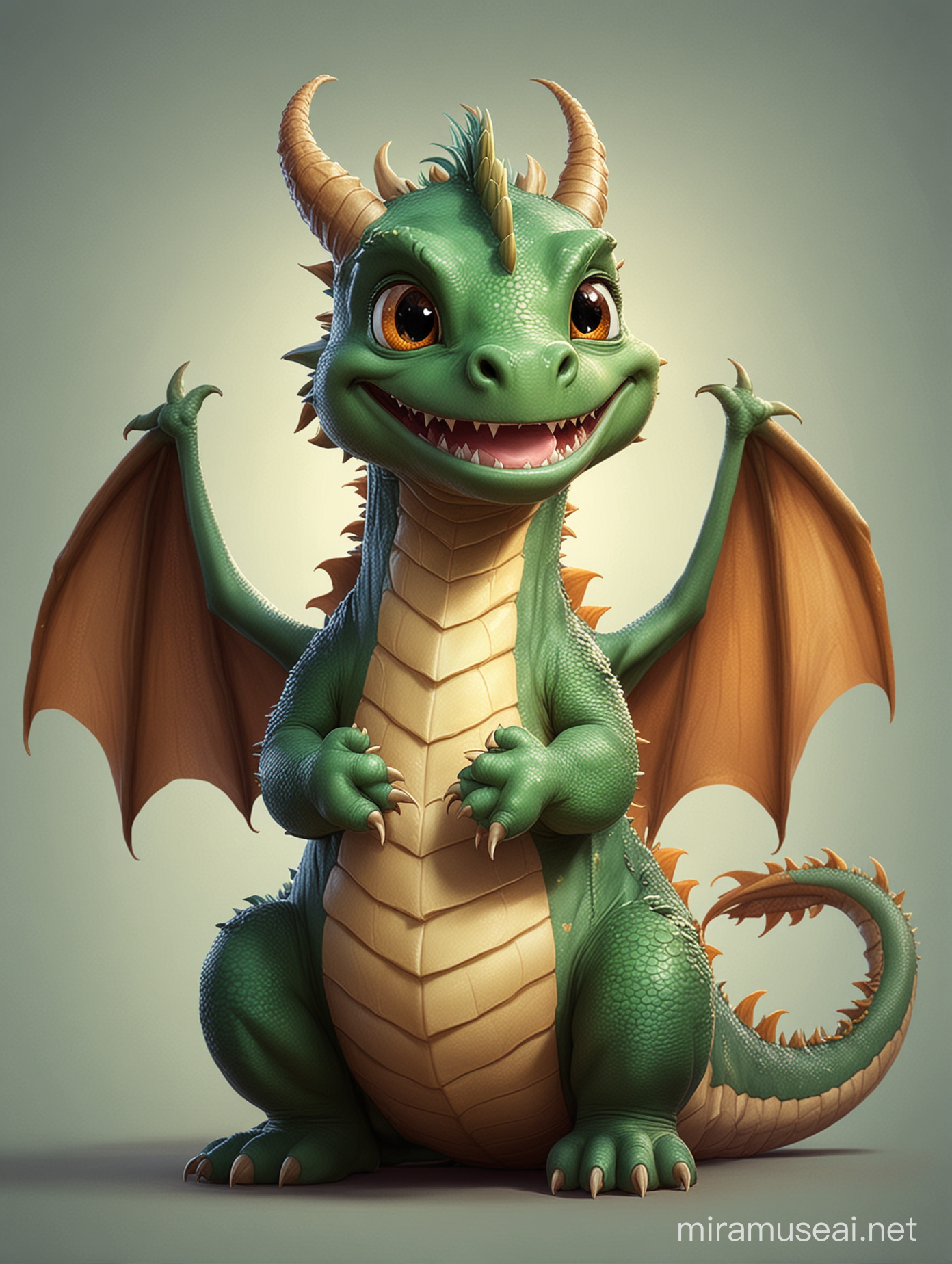 Cute happy daddy dragon