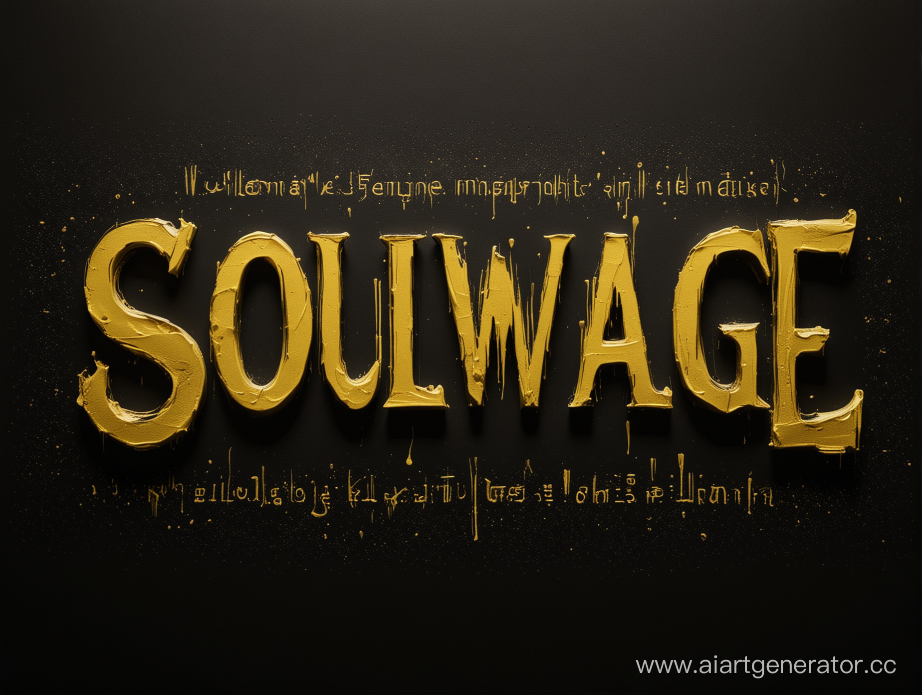  надпись "Soulwage" желтая, черный фон