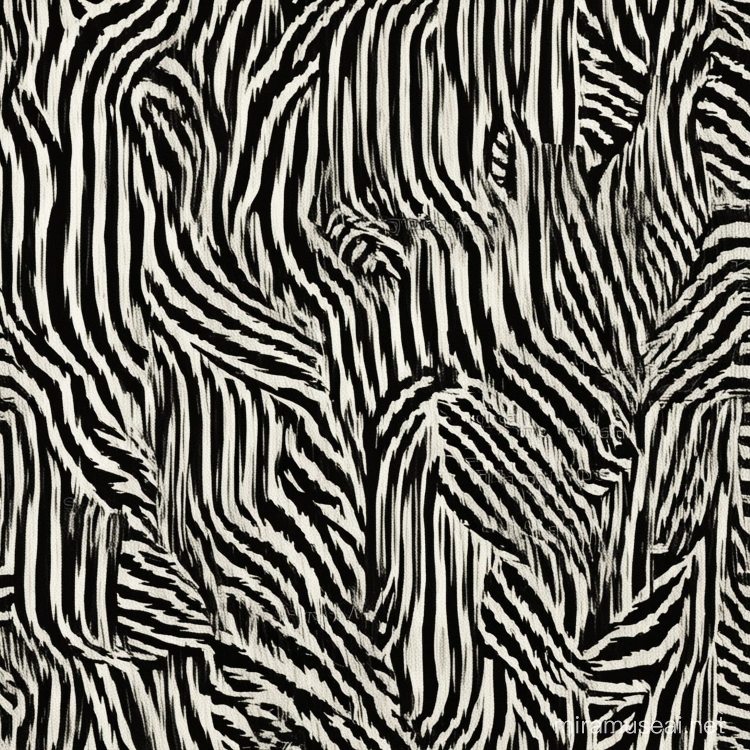Create black and white African print textile designs that look like zebra stripes