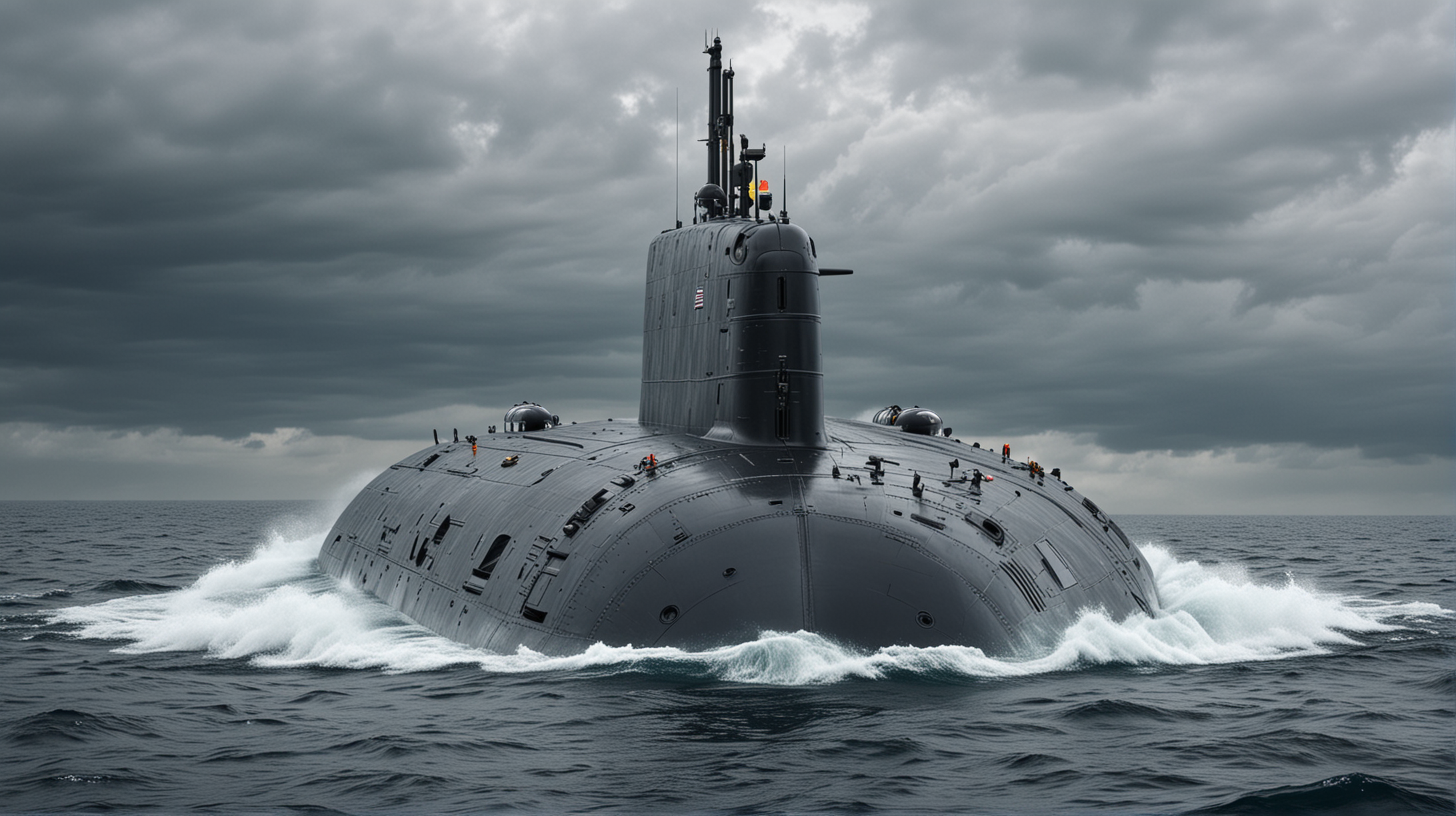 Advanced Large Military Submarine in Deep Waters