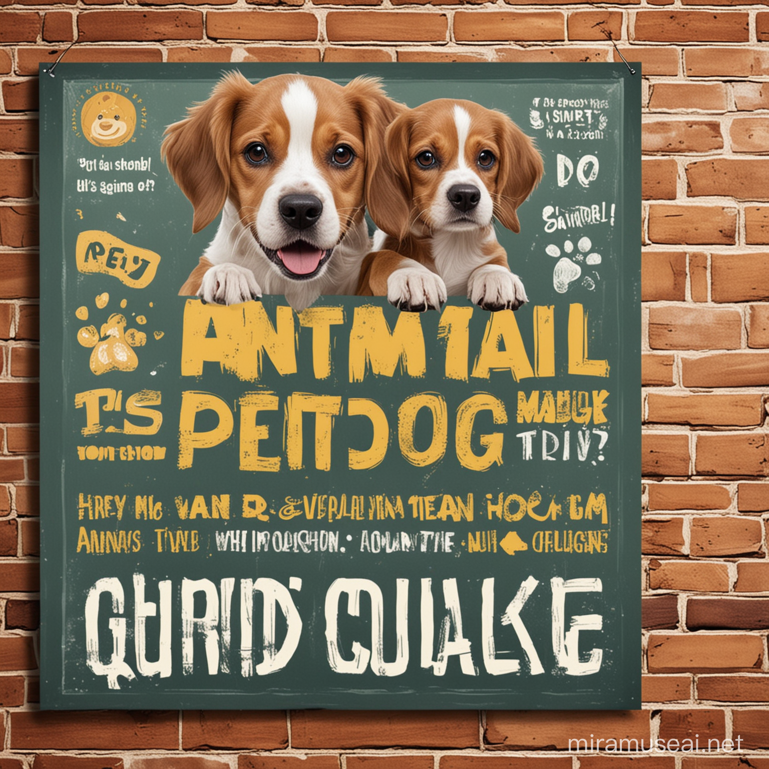 animal dog, pet trivia quiz challenge banner poster