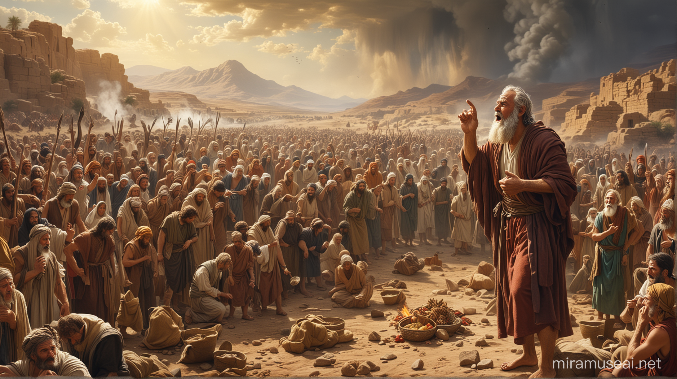 The people were angry with moses, and sick of eating  manna in the wildreness, in moses era