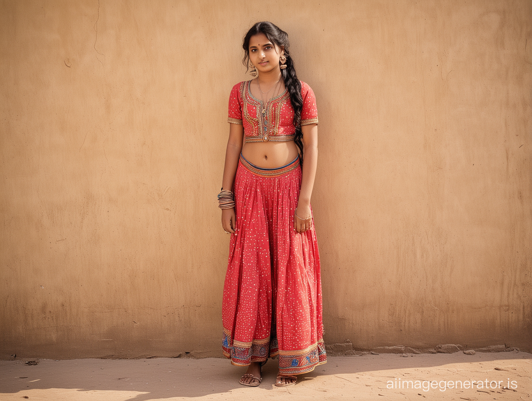 Rajasthani girl, 14 age, full body 