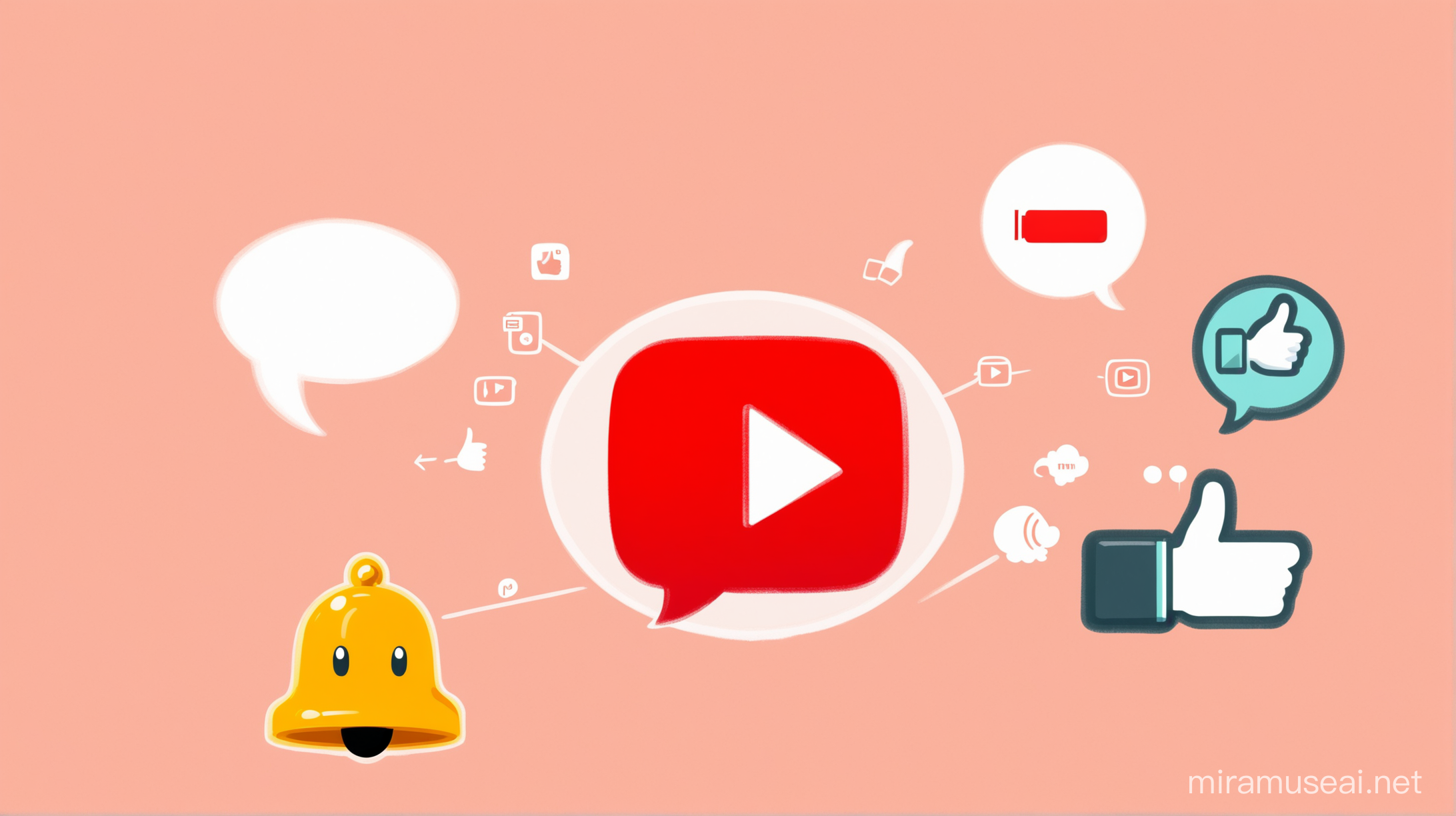 YouTube Symbols Thumb Up Comment Bubble Subscription Bell