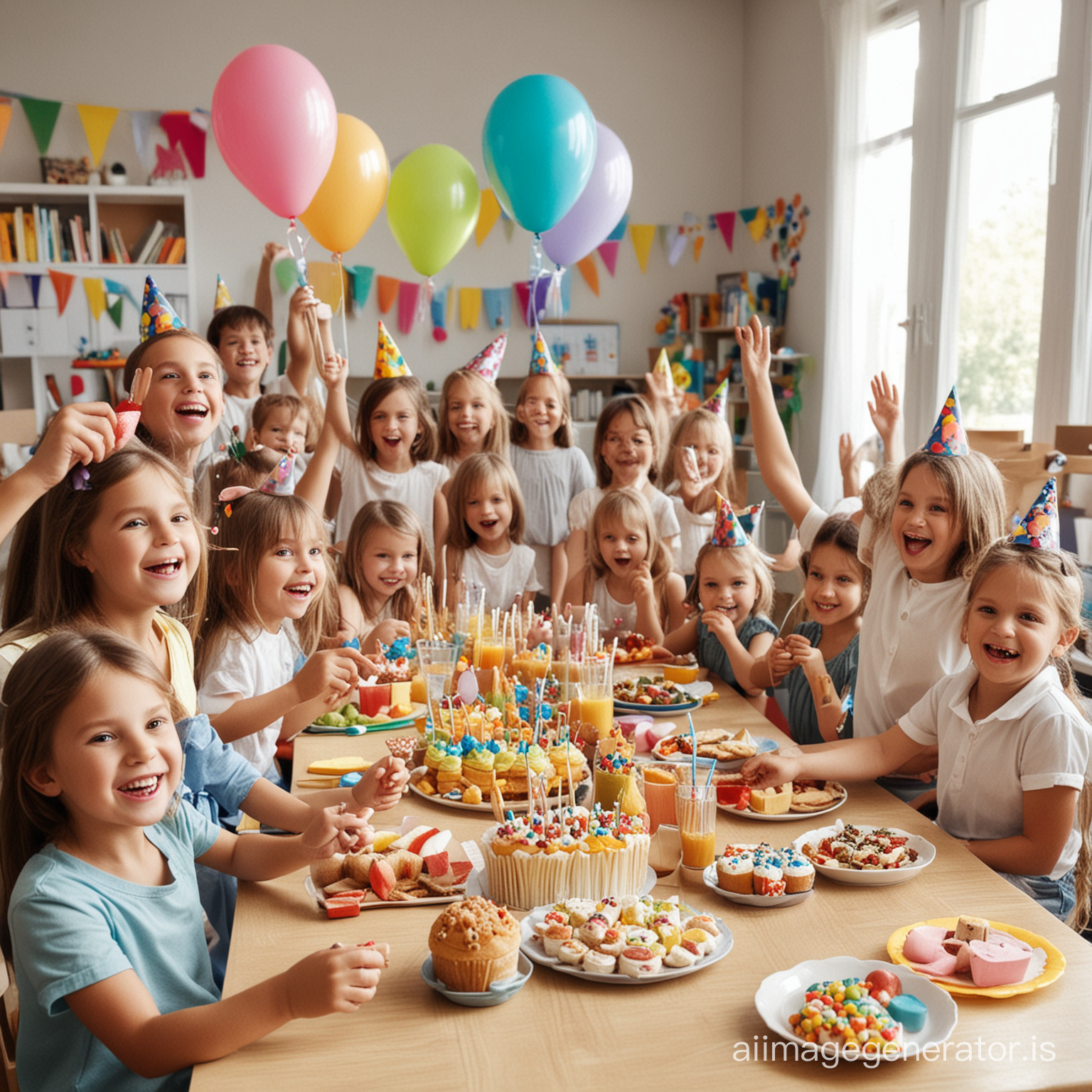 Party for small children in the classroom