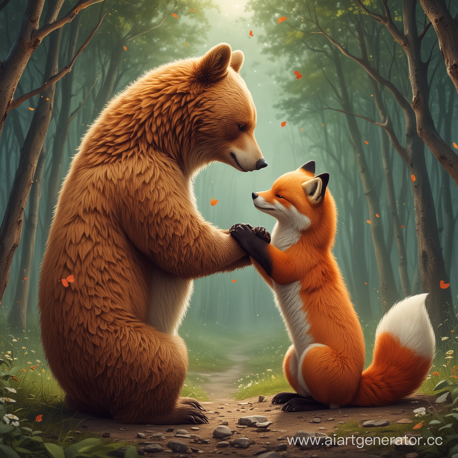 Медведь и лиса любят друг друга