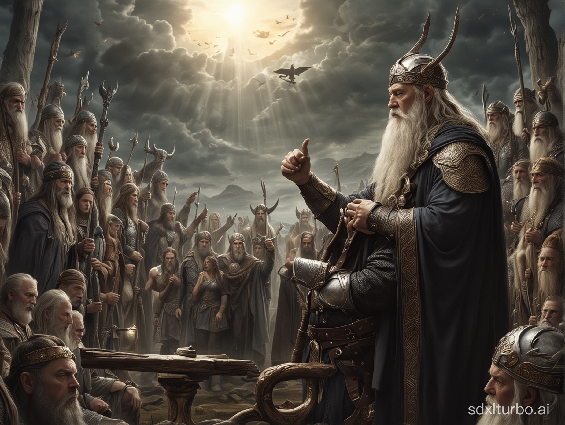 All the gods tried to help, give teachings on different subject, yet none prevailed. Even Odin himself couldn't keep their attention. 