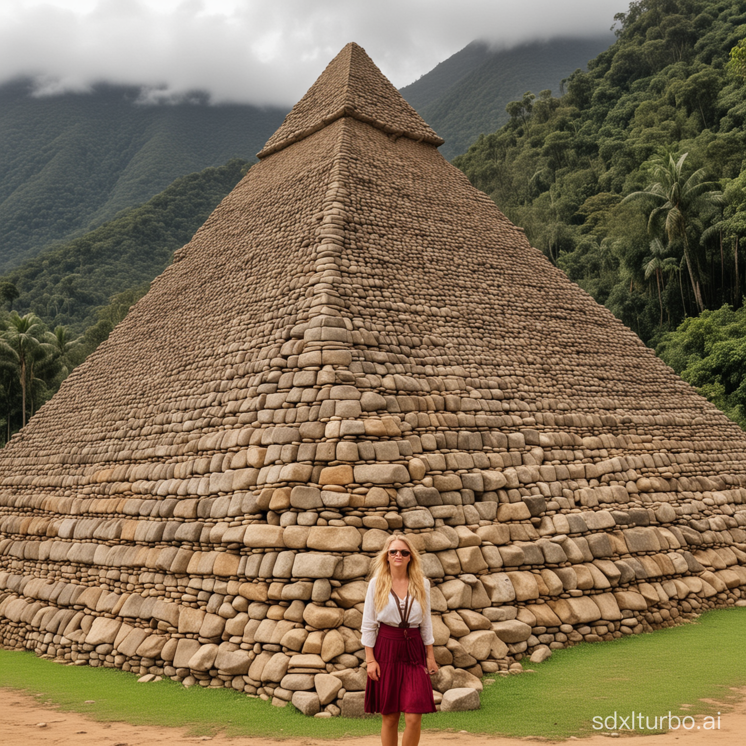 Photo of ancient Blonde Norwegian building pyramids in Colombia