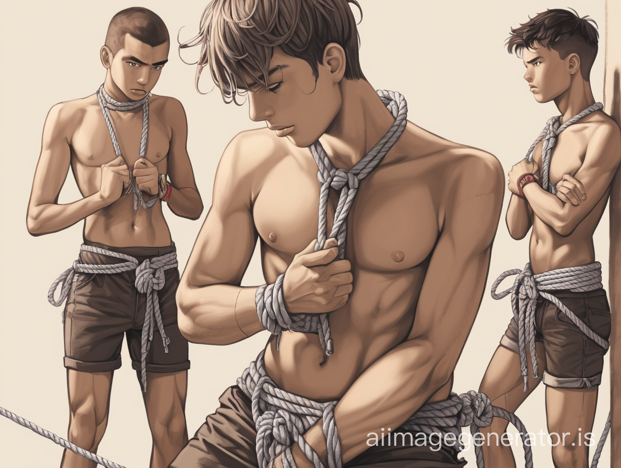 young men tied up