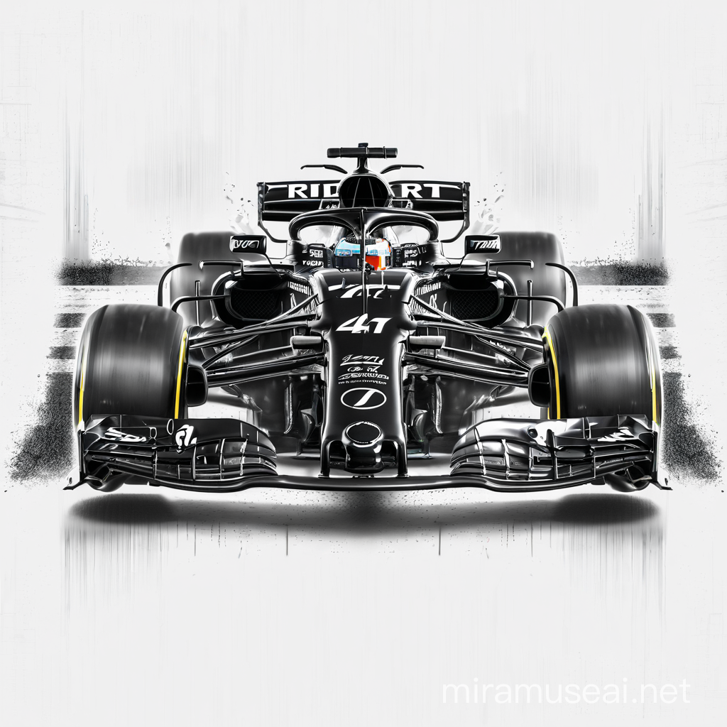 Create an image of f1 cars speeding down a run way with a competitor next to it highlighting the importance of victory and the favorite saying of ride or die. Make this image illuminating and believing, awe-inspiring, jaw-dropping and beautiful. Make the image to be able to be not cringy on a shirt.