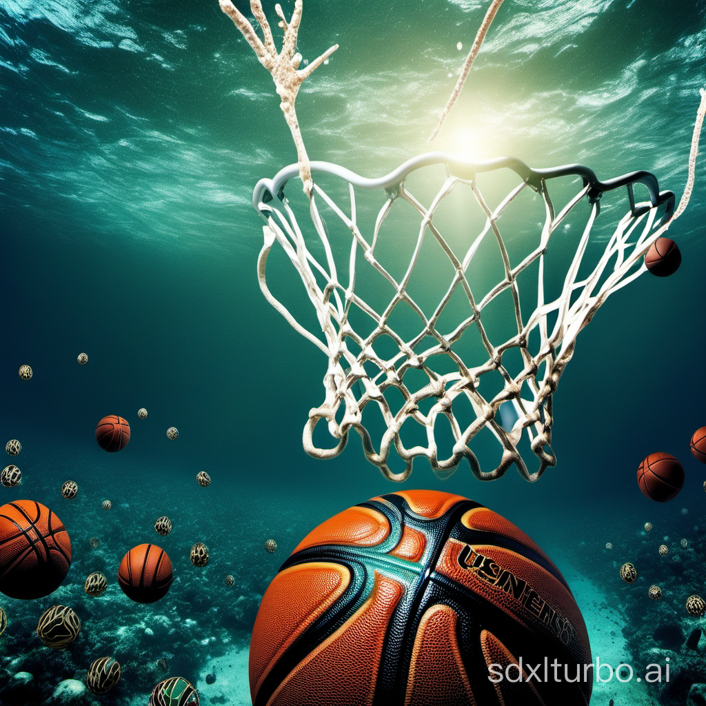 under sea,basketball,4k