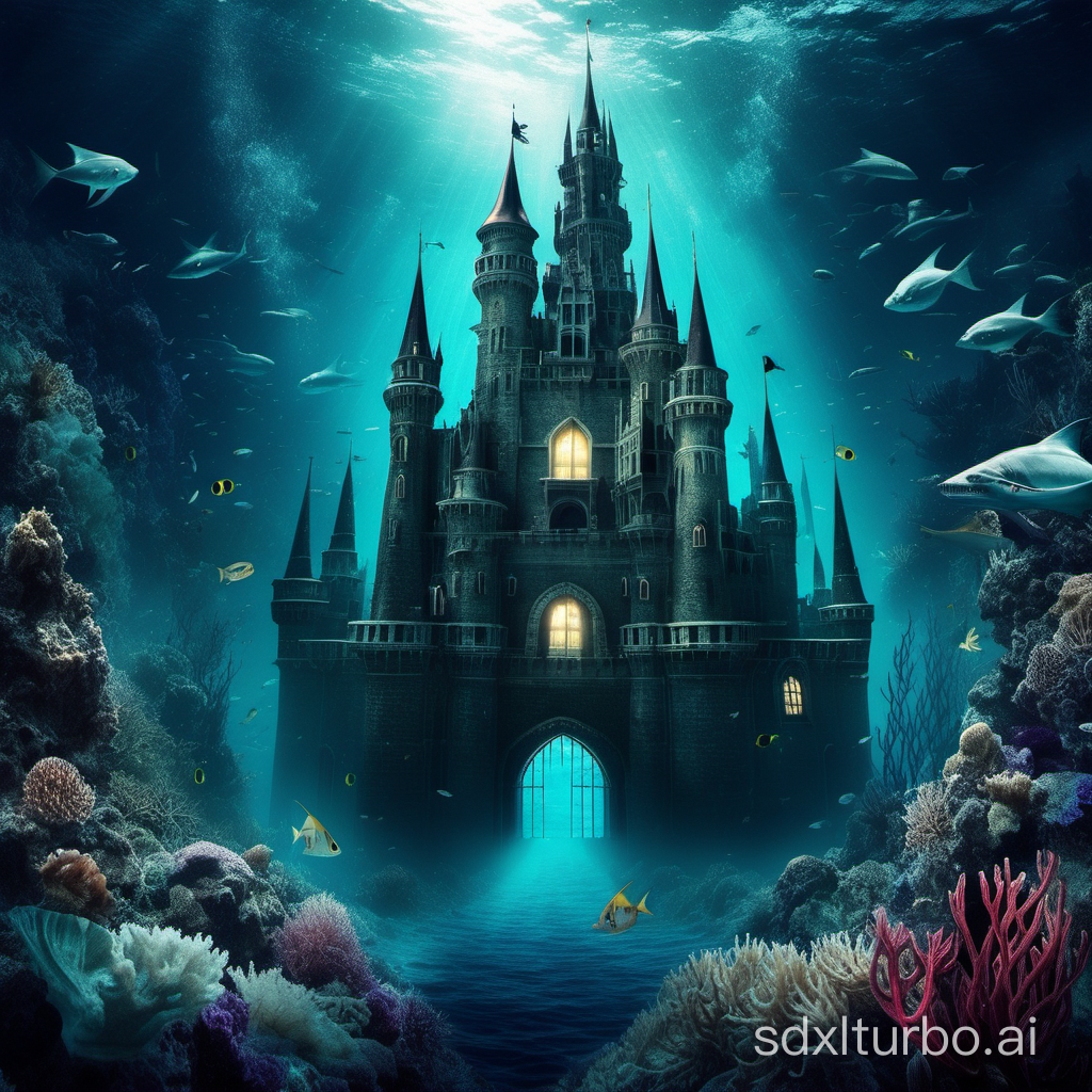 deep sea,castle,magic