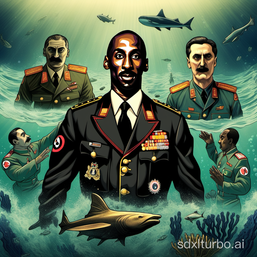 Kobe Bryant and Hitler and Stalin  all in the sea,Deep sea diving