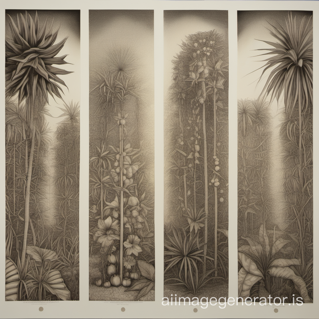Lithography, new version of (El Jardin De Las Delicias) triptych.