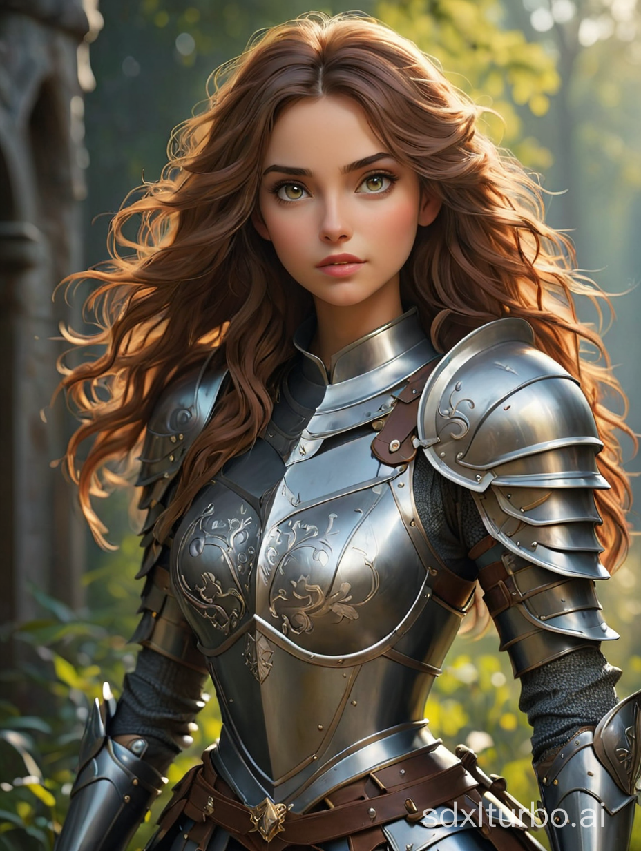 Beautiful fantasy Woman, knight Armor, 