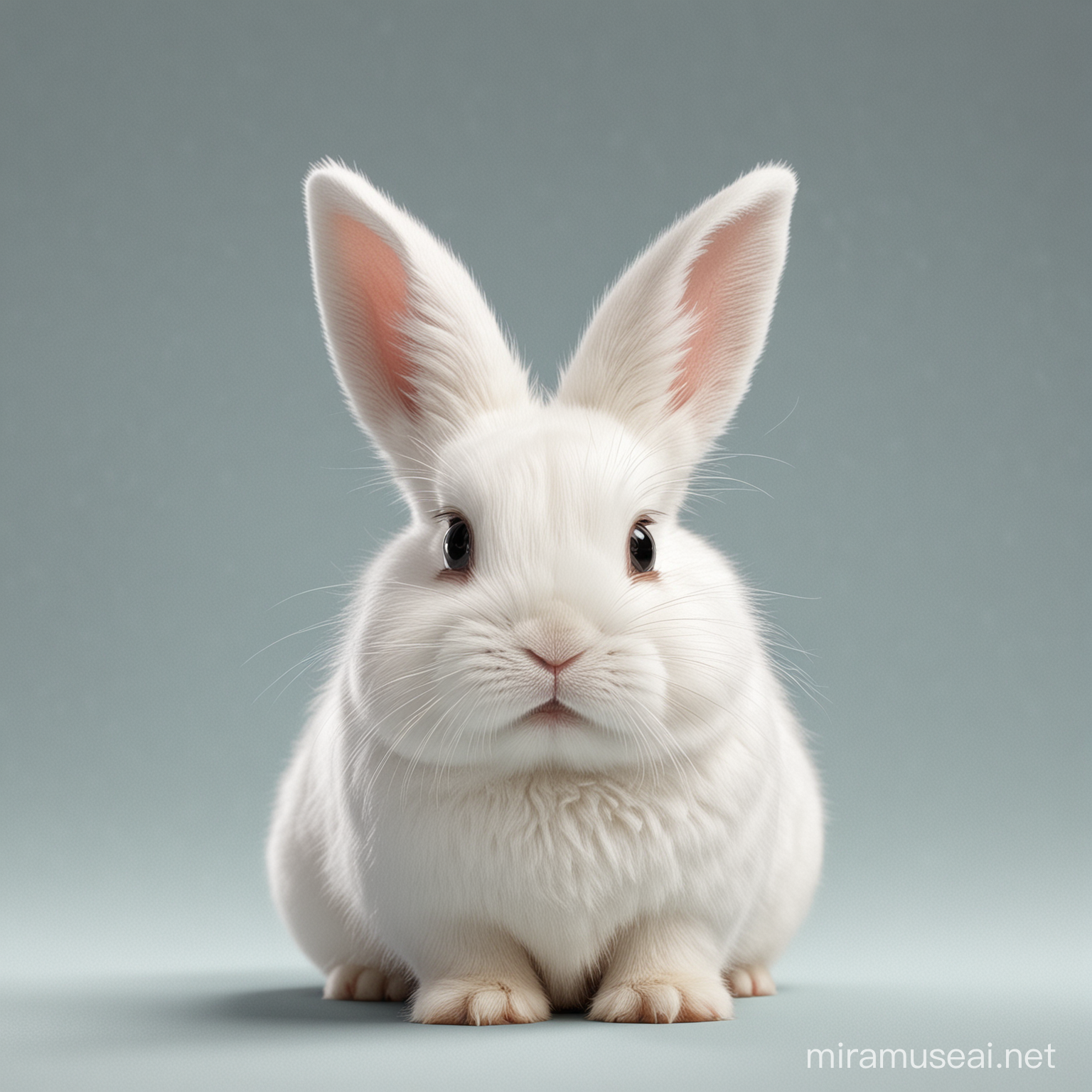 Cute Hotot Bunny Portrait Adorable FrontFacing Rabbit with No Background