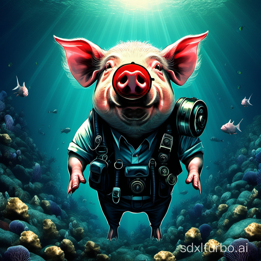 a cool pig,deep sea