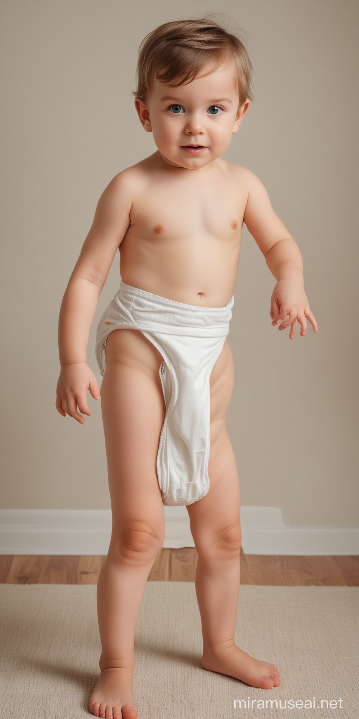 a child wearing a diaper