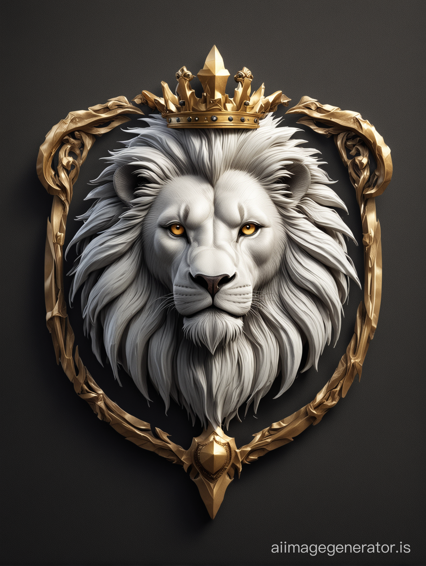 Logo design for channel 3 lions, white lion, golden lion, black lion. Fantasy realism. Vector graphics, HD written tag KIR9