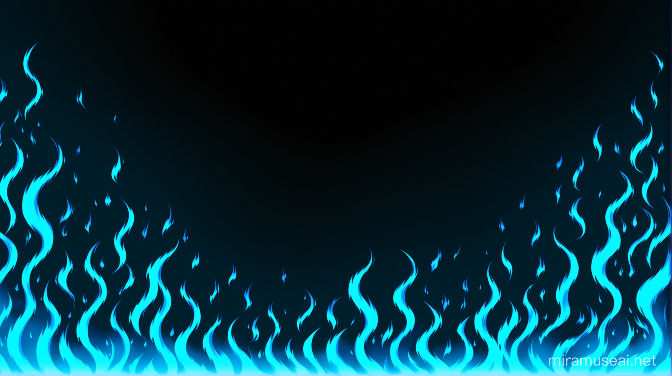 Clean Vector Style Black Background with Subtle Blue Flames Pattern