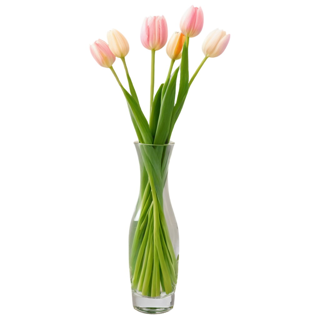 Beautiful vase with tulips