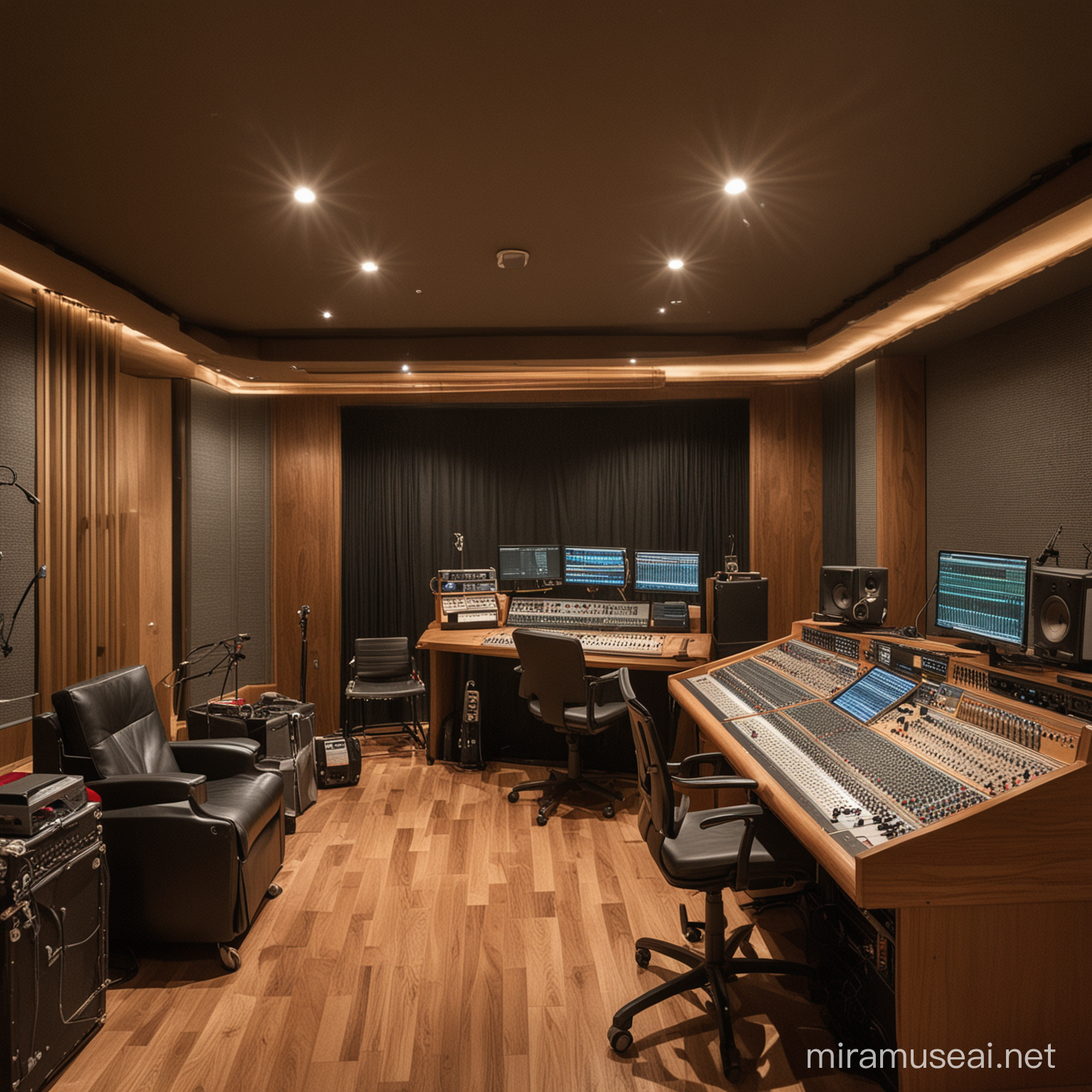 Professional Music Production in Modern Recording Studio
