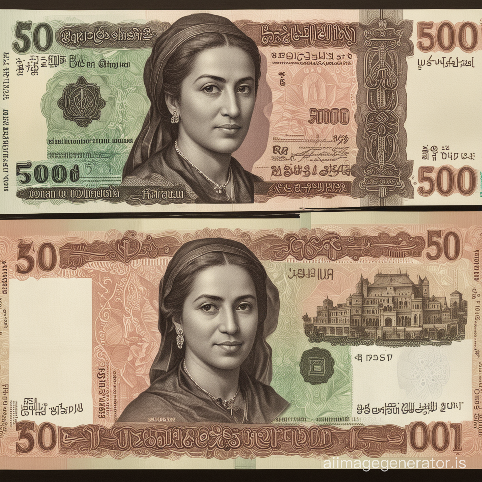 Ezqopian new  bank note design  500 front and back