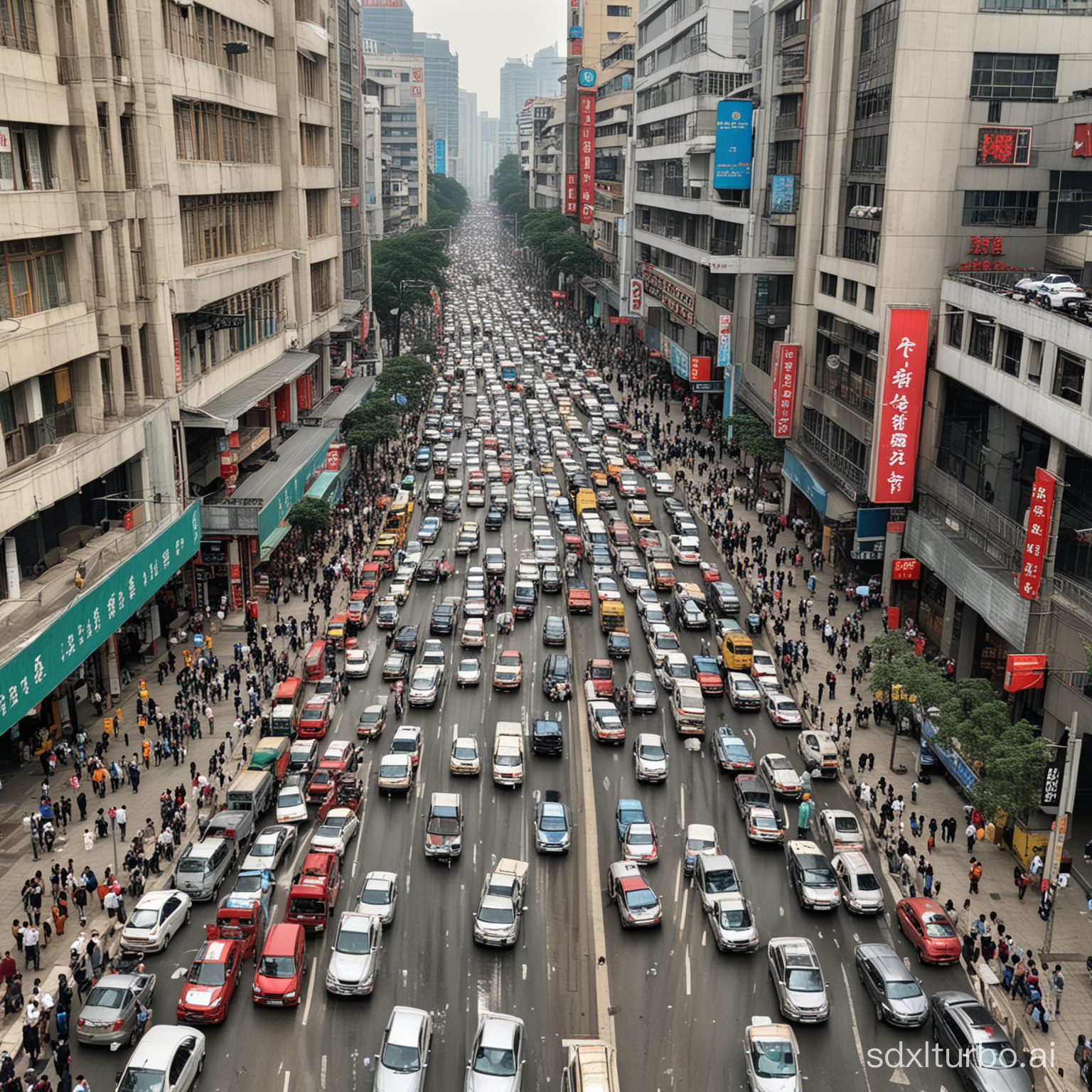 Nanchang Street is bustling with traffic