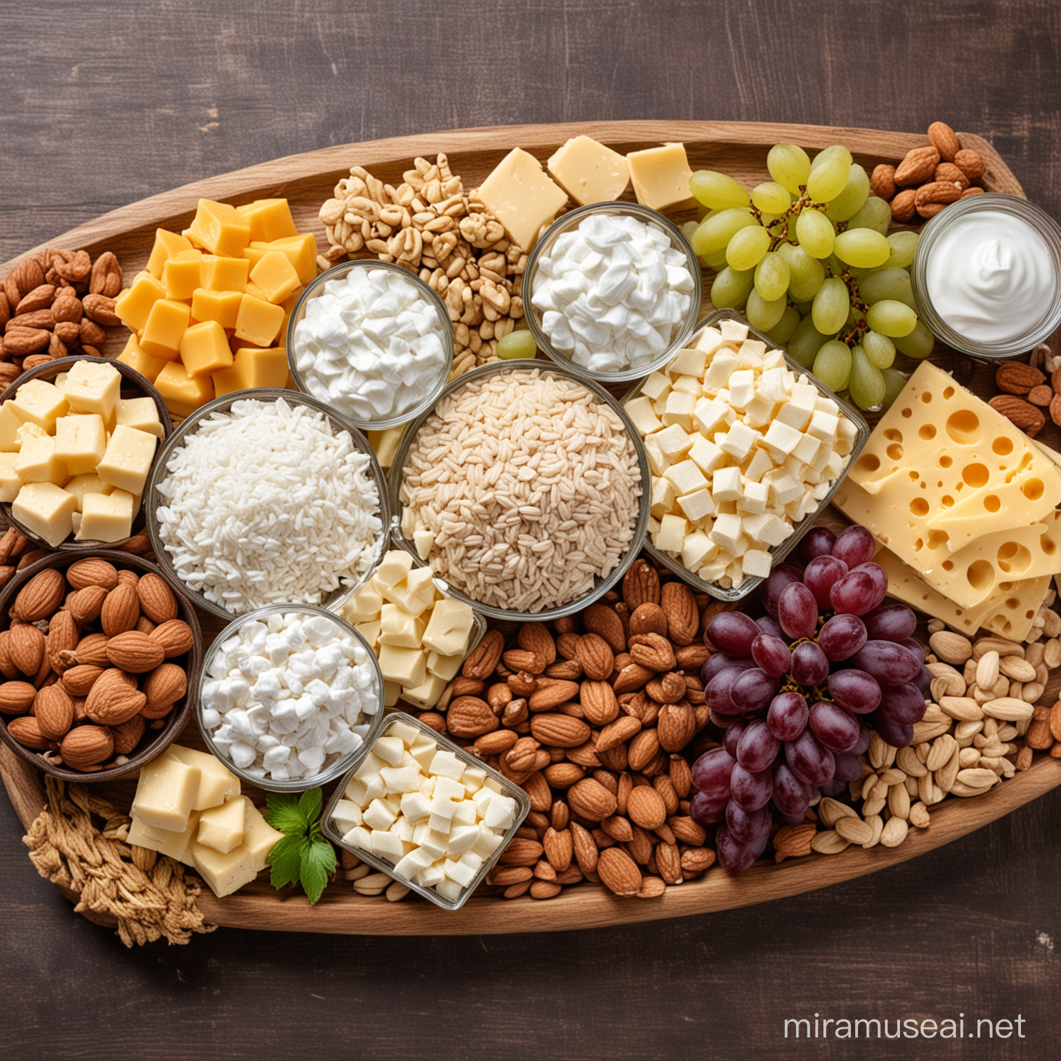 NutrientRich Diet for Healthy Skin Incorporating Rice Soy Nuts Grapes Cocoa Milk Cheese Cottage Cheese and Fish Oil