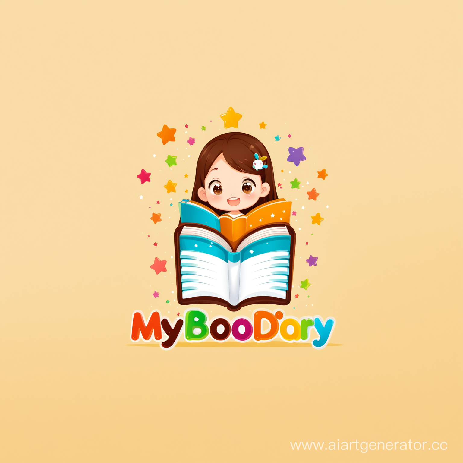 создай логотип приложение для книг "MybookDiary" для детей
