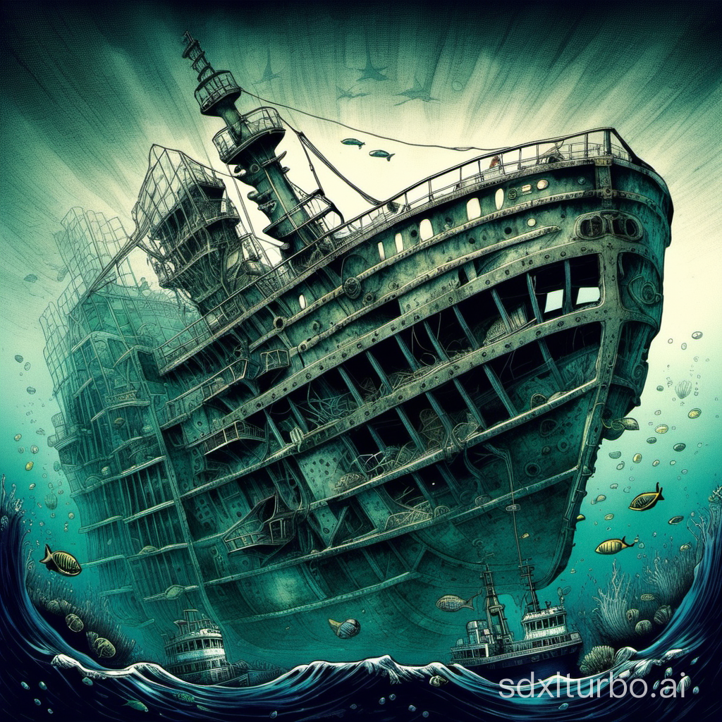 deep sea，science and technology，Sunken ship