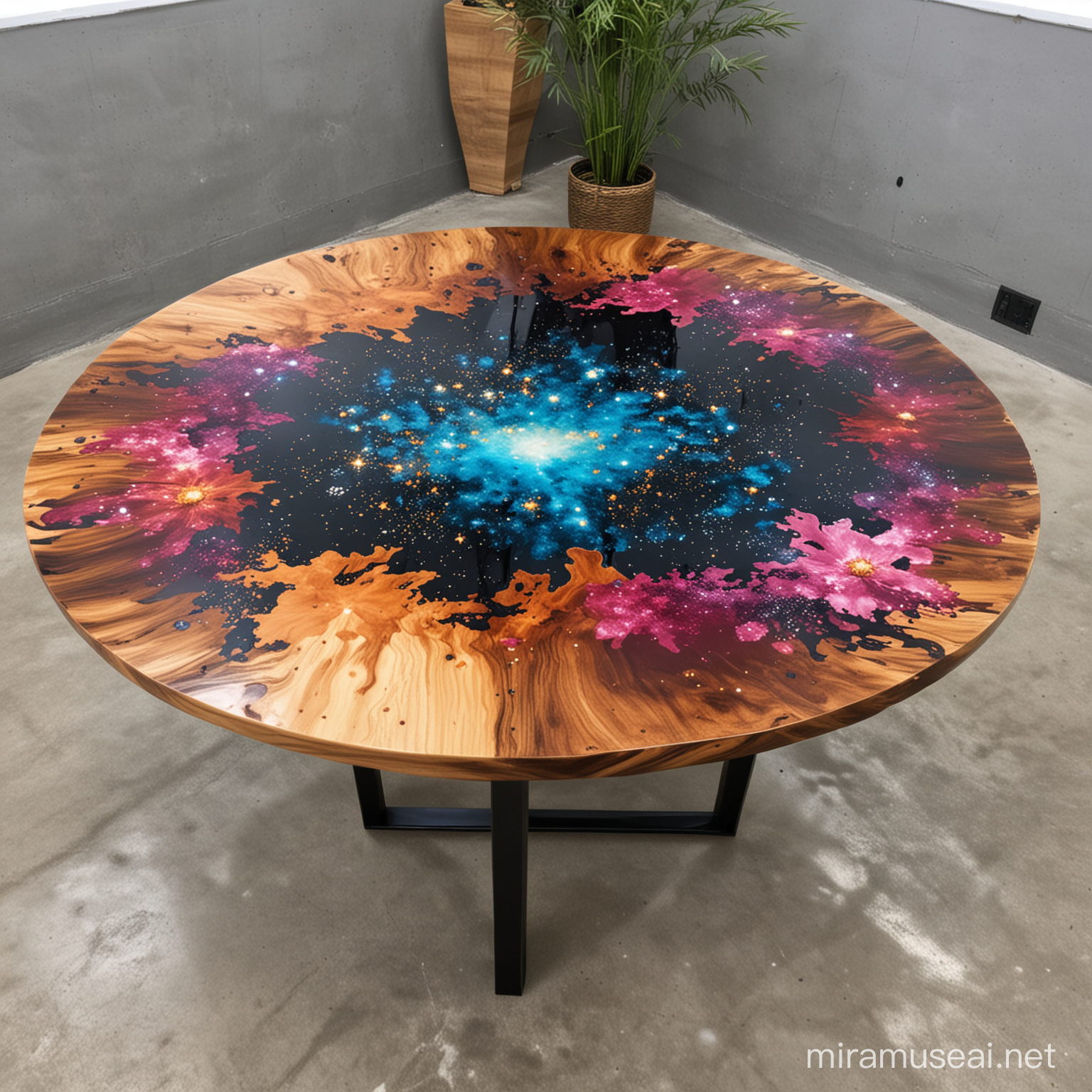 Starry Night Sky Resin Epoxy Table Captivating Cosmos Inspired Furniture