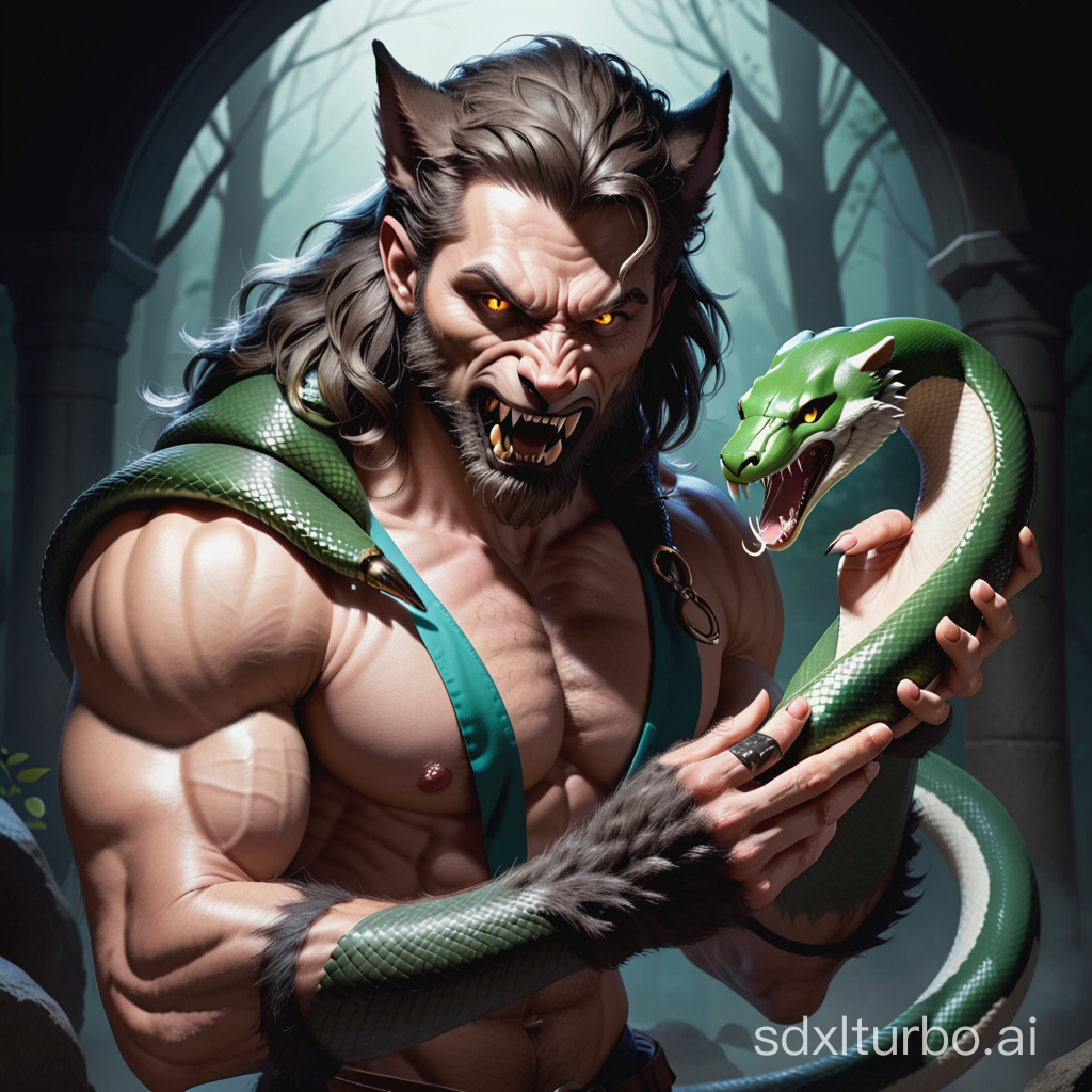 Werewolf with a snake hand